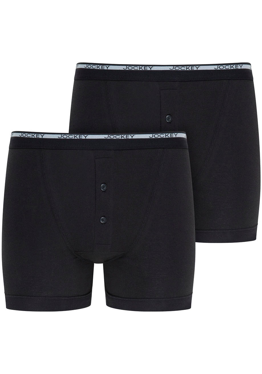 JOCKEY Herren Trunk "Modern Classic", Gr. L, schwarz, Feinripp, Obermaterial: 100% Baumwolle, unifarben, Unterhosen, mit Y-Eingriff, mit mittlerer
