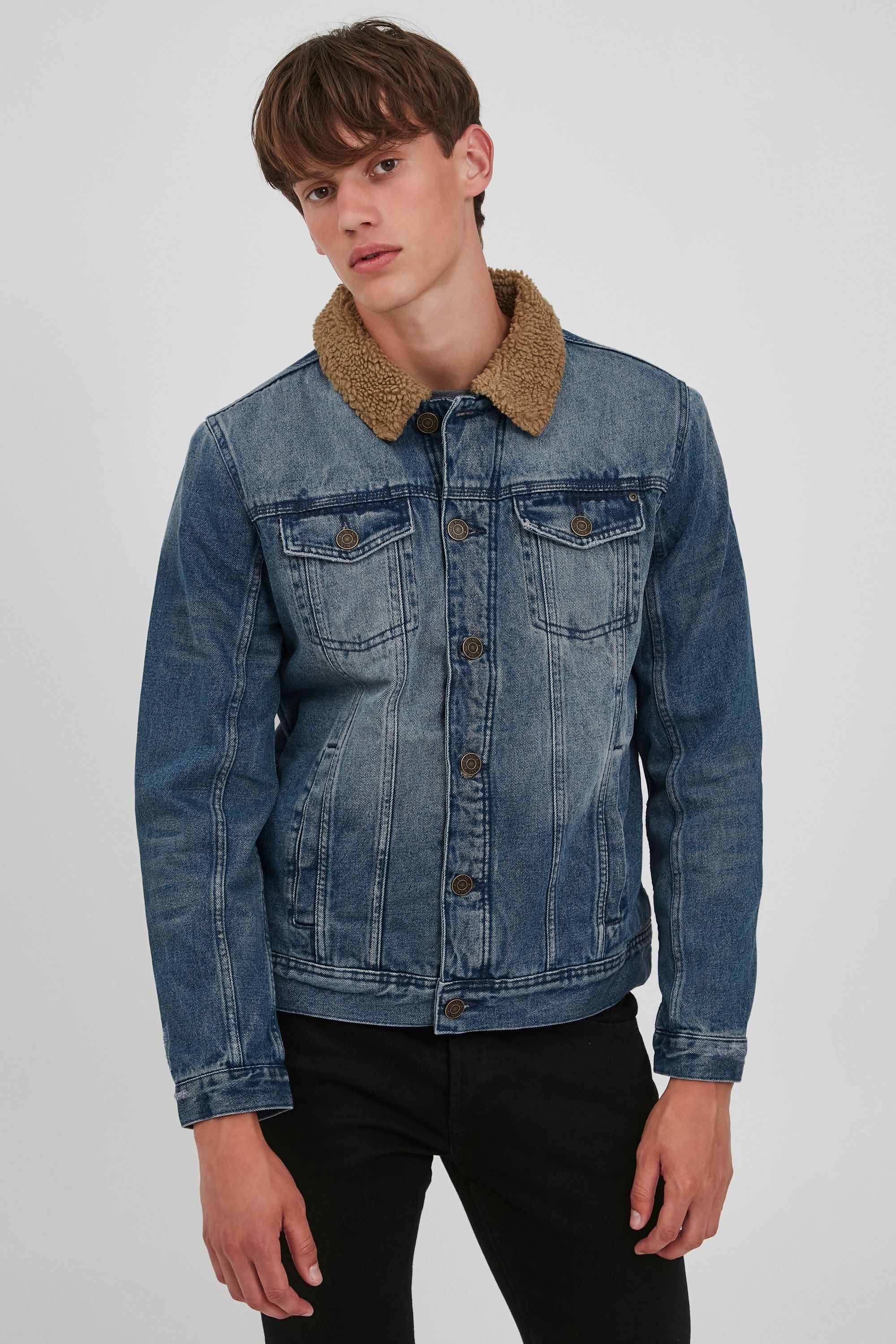 Blend Jeansjacke "BHDenim" ohne Kapuze Lässige Jeansjacke mit Teddyfellfütt günstig online kaufen
