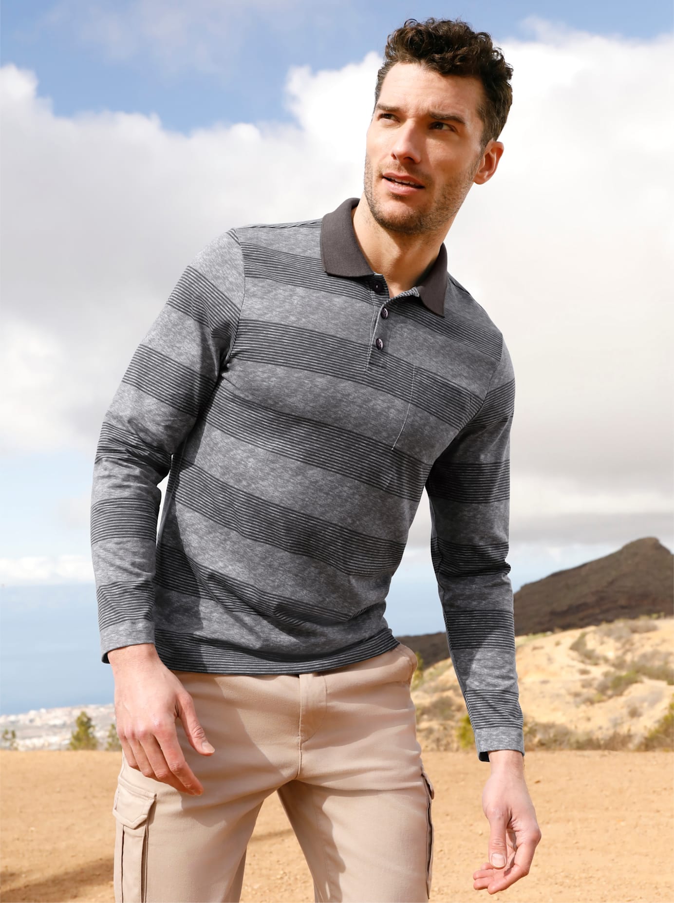 Catamaran Poloshirt "Langarm-Poloshirt", (1 tlg.) günstig online kaufen