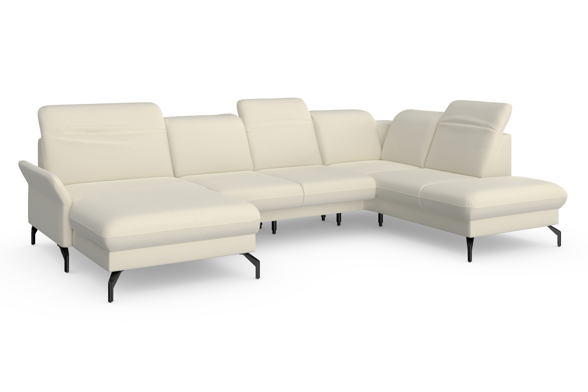 sit&more Wohnlandschaft »Fashion U-Form«, wahlweise mit Kopfteilverstellung, Vorziehsitz, motorisch, Metallfüße