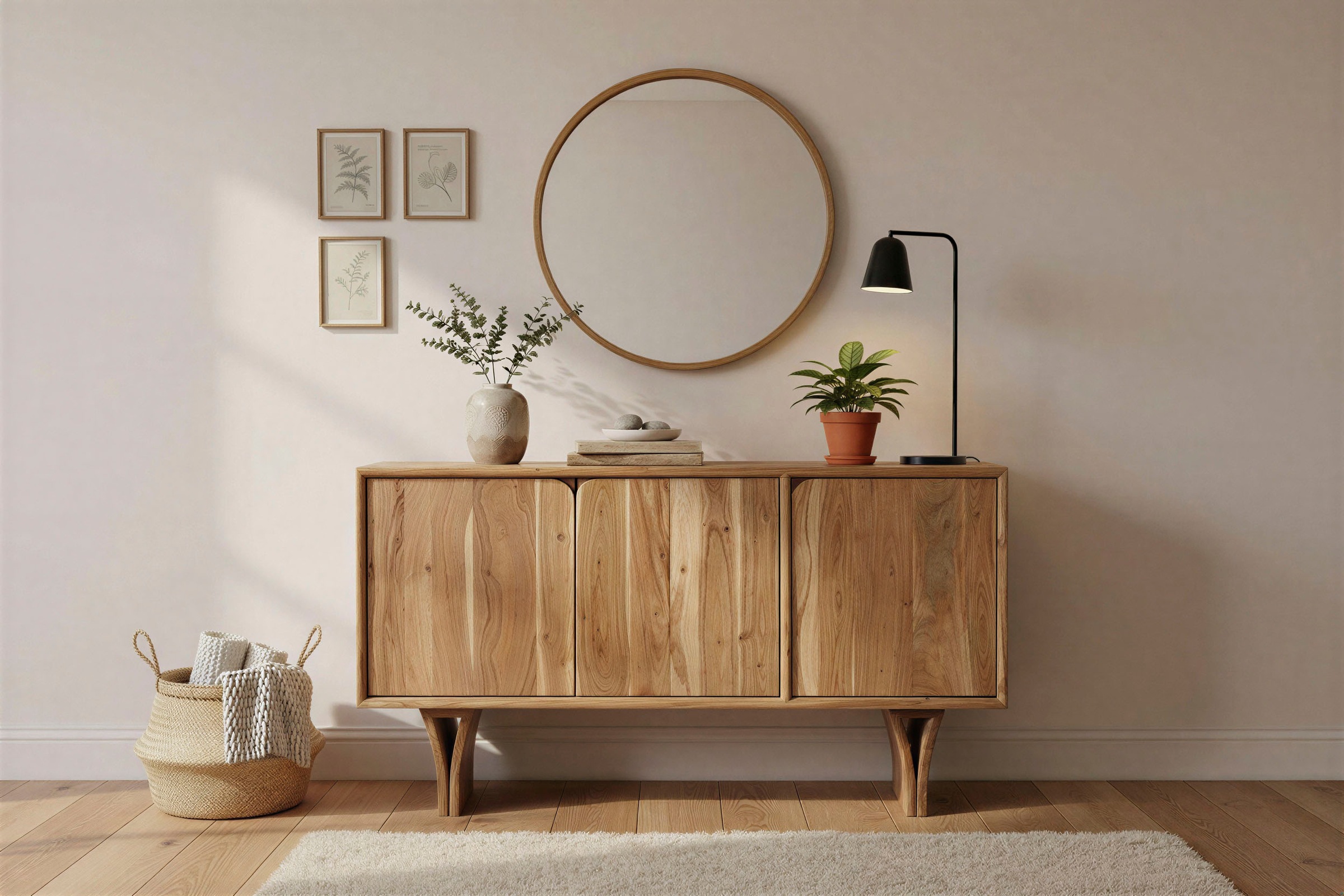 SIT Sideboard "Tallinn aus Akazie mit Holzwangen-Gestell & 3 Türen" 1 Stk. tlg. 3 Türen, viel Stauraum & sichtbare Akazienholz-Maserung