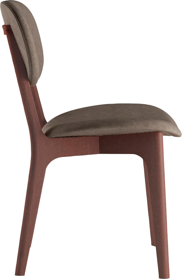 INOSIGN Stuhl »COZY Made in Italy«, (Set), 2 St., Microfaser, Gestell in Buche, Kirsch- oder Nussbaum, Massivholz, Design Stuhl