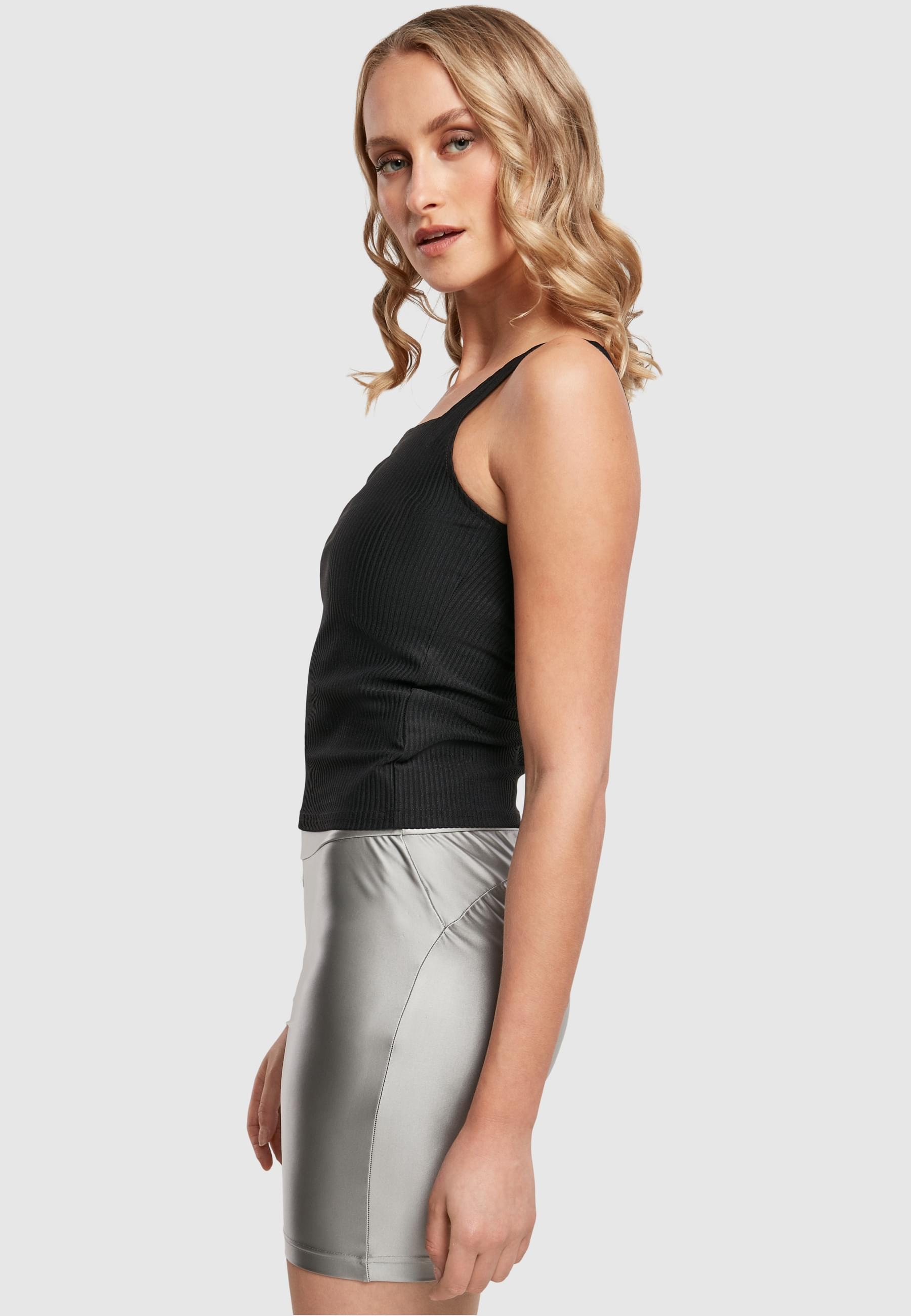 URBAN CLASSICS Muskelshirt »Urban Classics Damen Ladies Squard Neckline Rib Top«, (1 tlg.)
