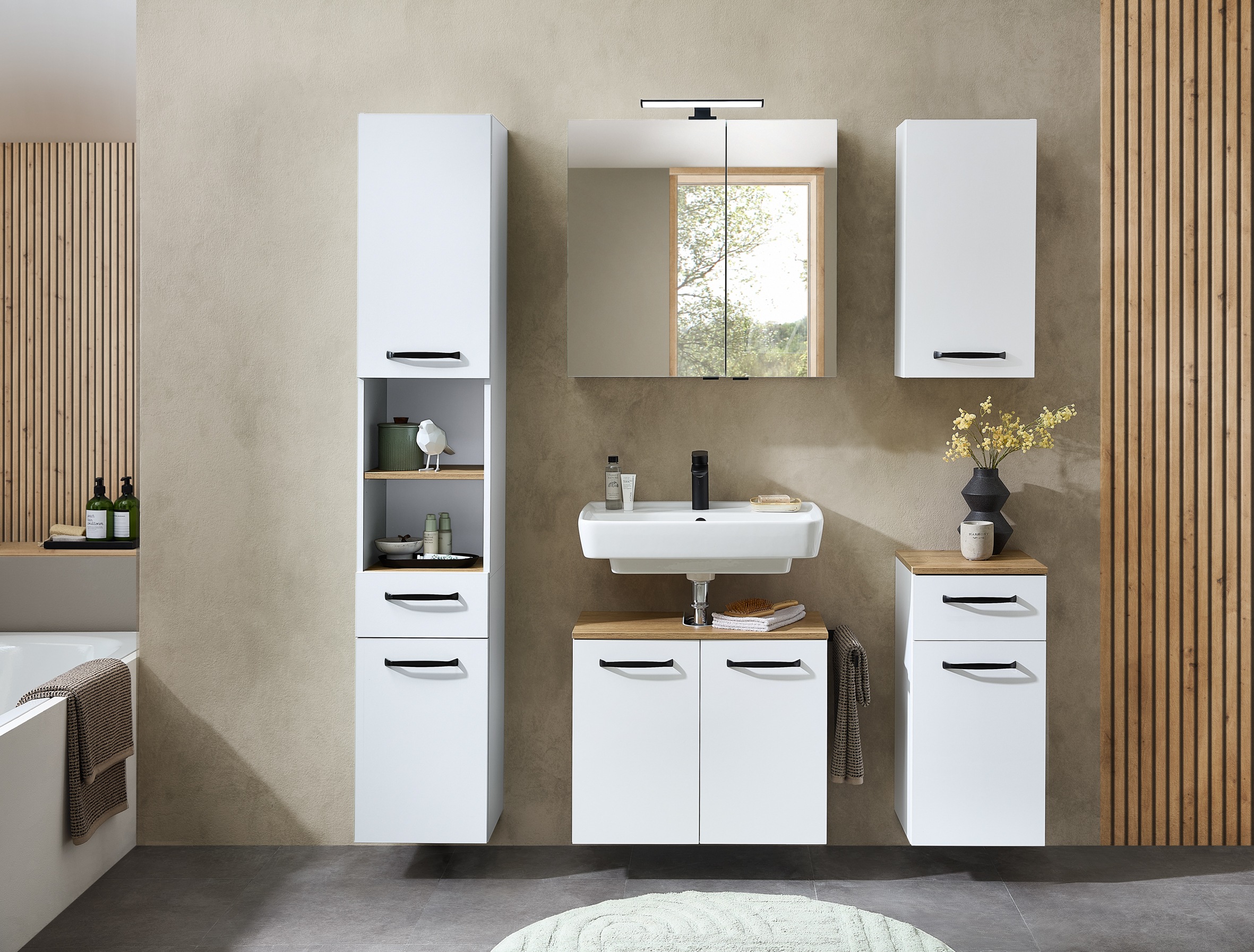 Saphir Hängeschrank "Quickset 500, Badschrank 32,4 cm, 1 Tür, 2 Einlegebode günstig online kaufen