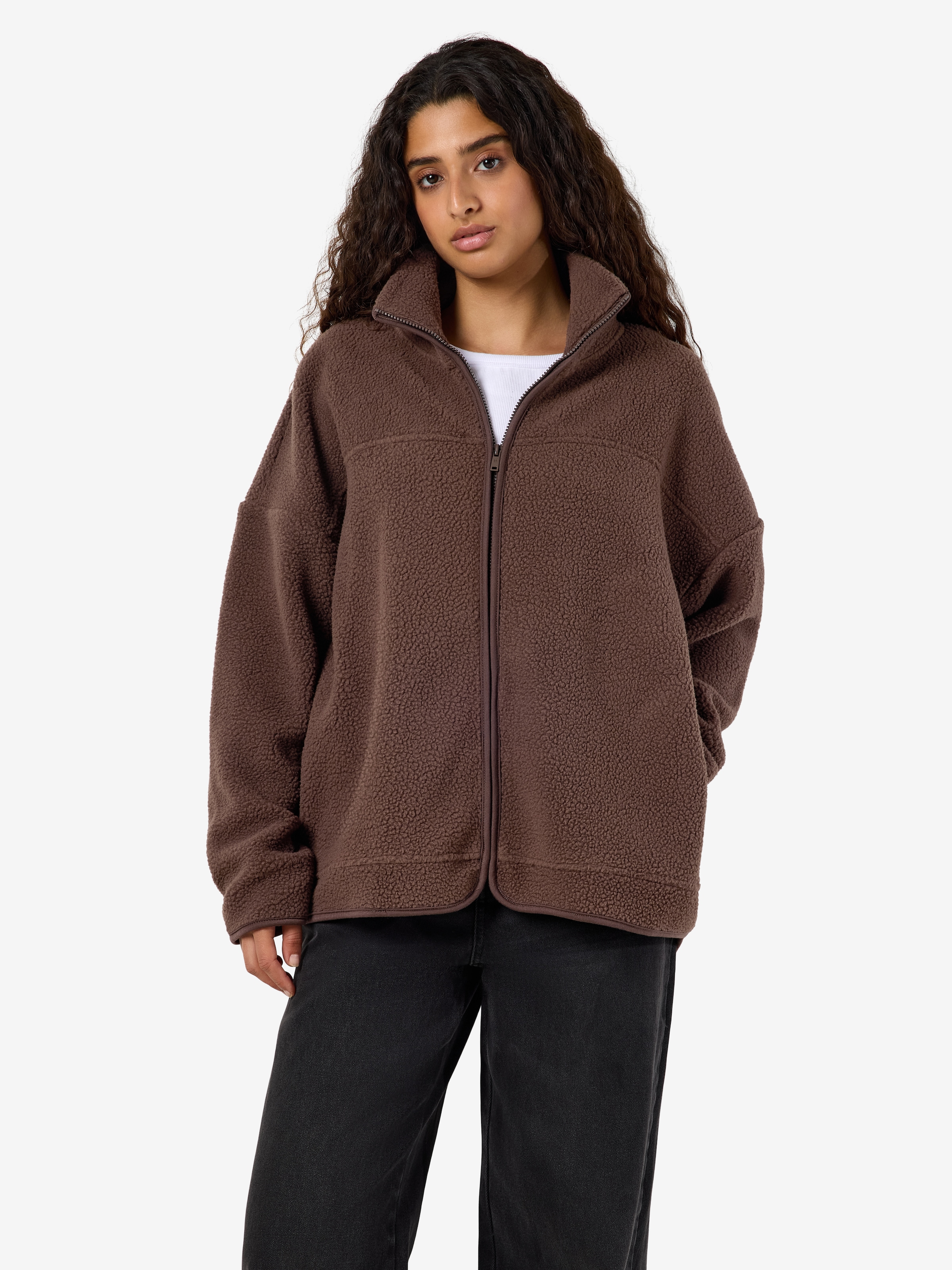 Noisy may Fleecejacke "NMCOZY L/S ZIP SWEATER JRS NOOS" Polyester, relaxed fit