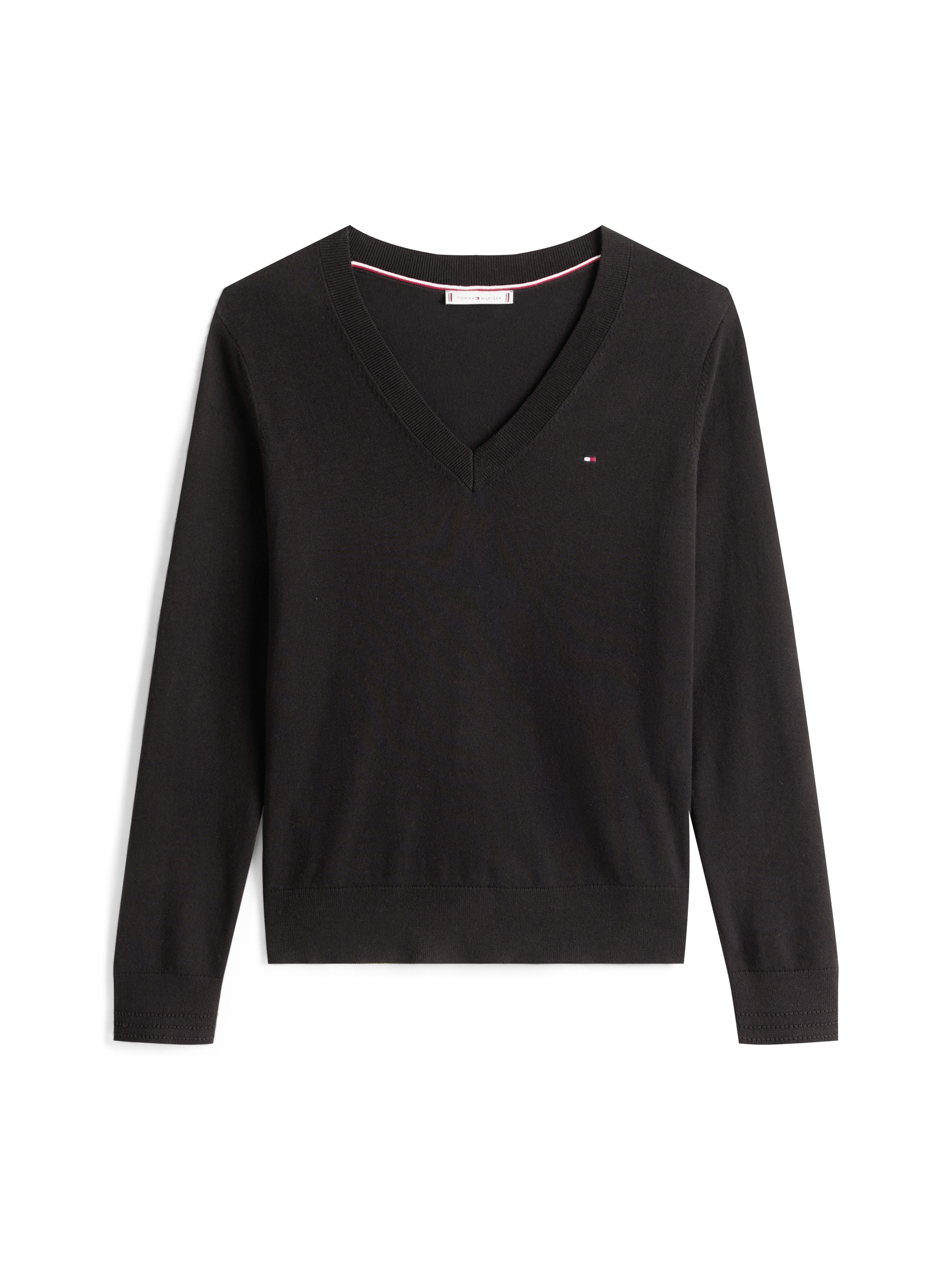 Tommy Hilfiger V-Ausschnitt-Pullover, mit Logo-Stickerei