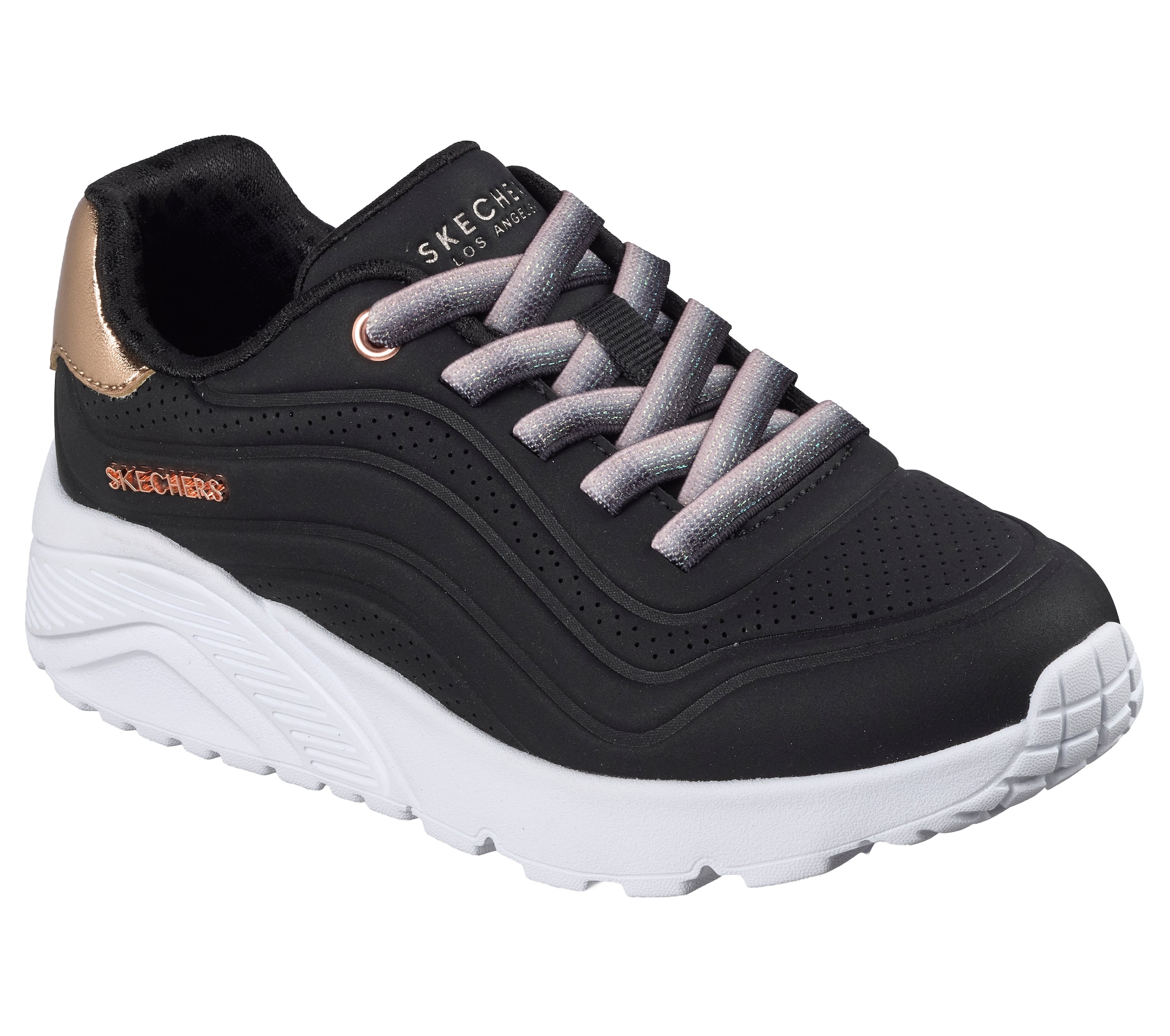 Skechers Slip-On Sneaker »UNO LITE«  Schnürschuh, Halbschuh, Keilabsatz, Grössenschablone zum Download