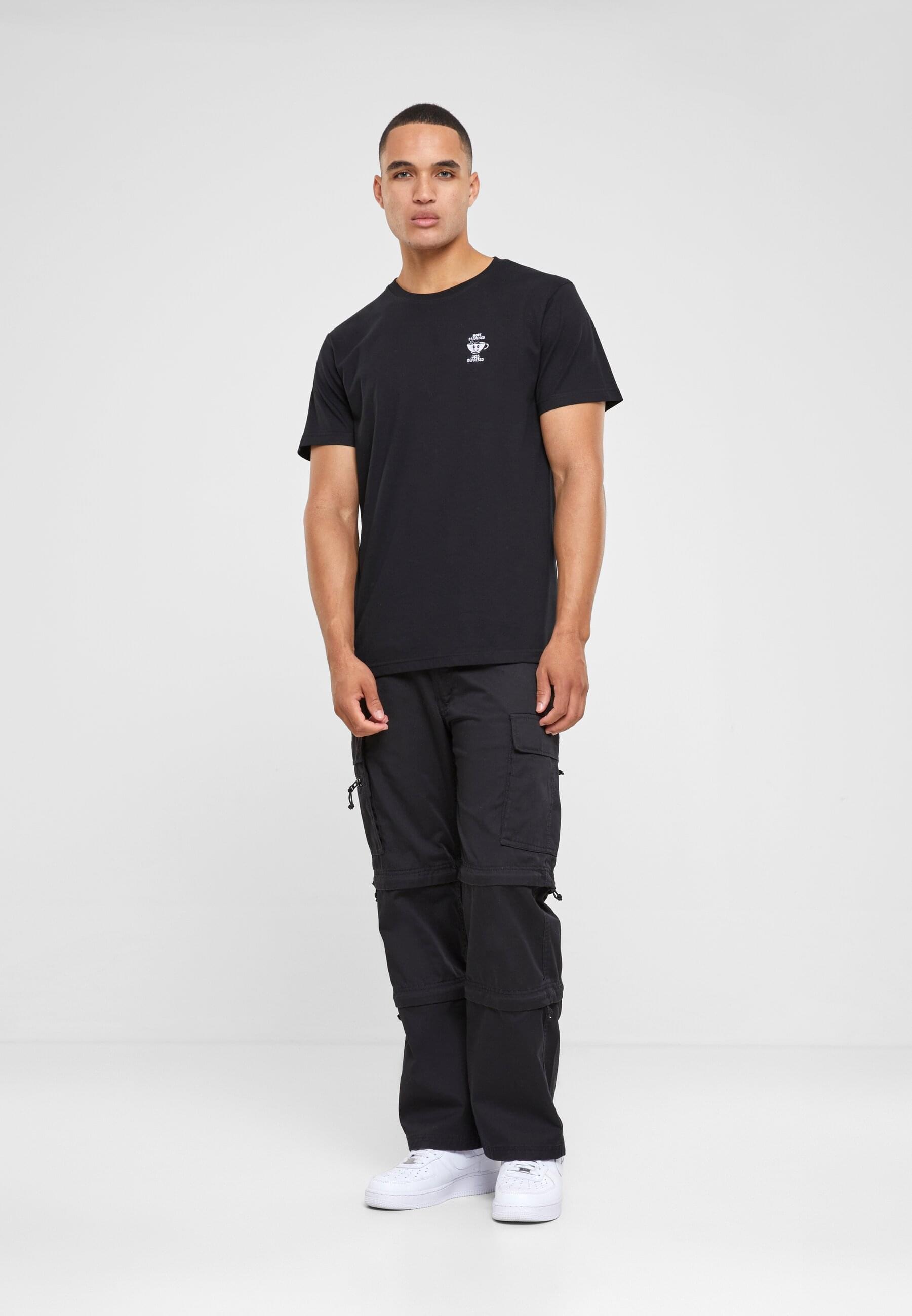 MisterTee T-Shirt »MisterTee Herren More Espresso Less Depresso Tee EMB«, (1 tlg.)