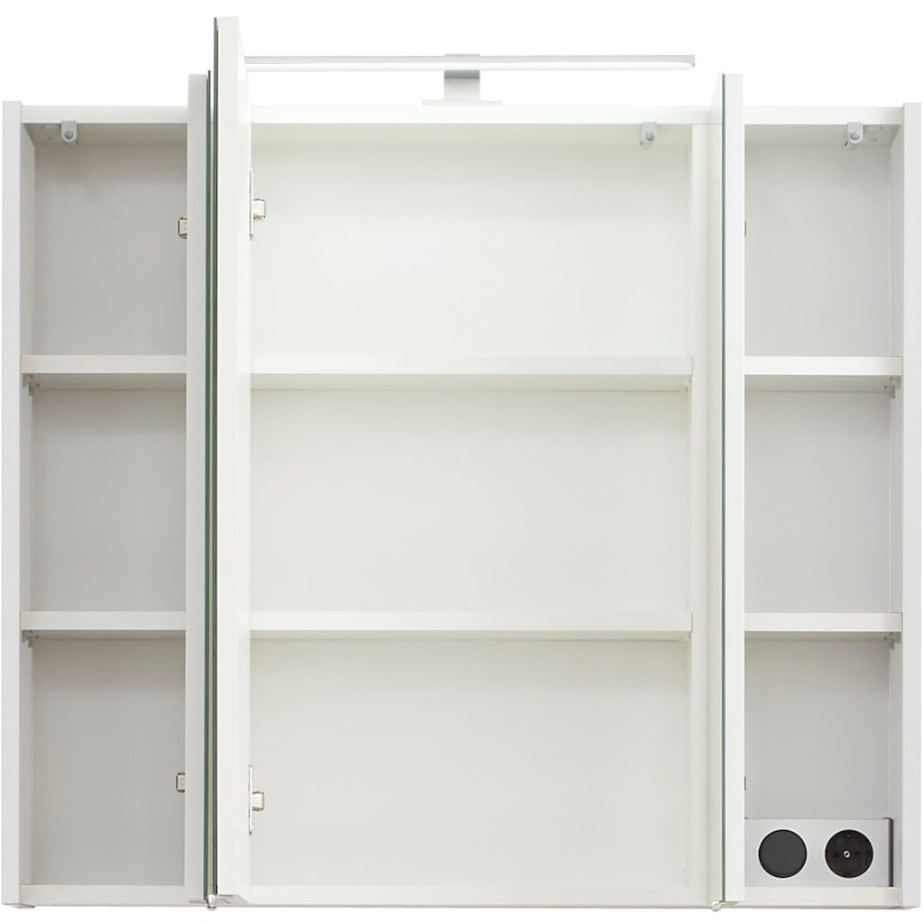 Saphir Spiegelschrank »Quickset 857 Badschrank, 3 Spiegeltüren, 6 Einlegeböden, 80 cm breit«