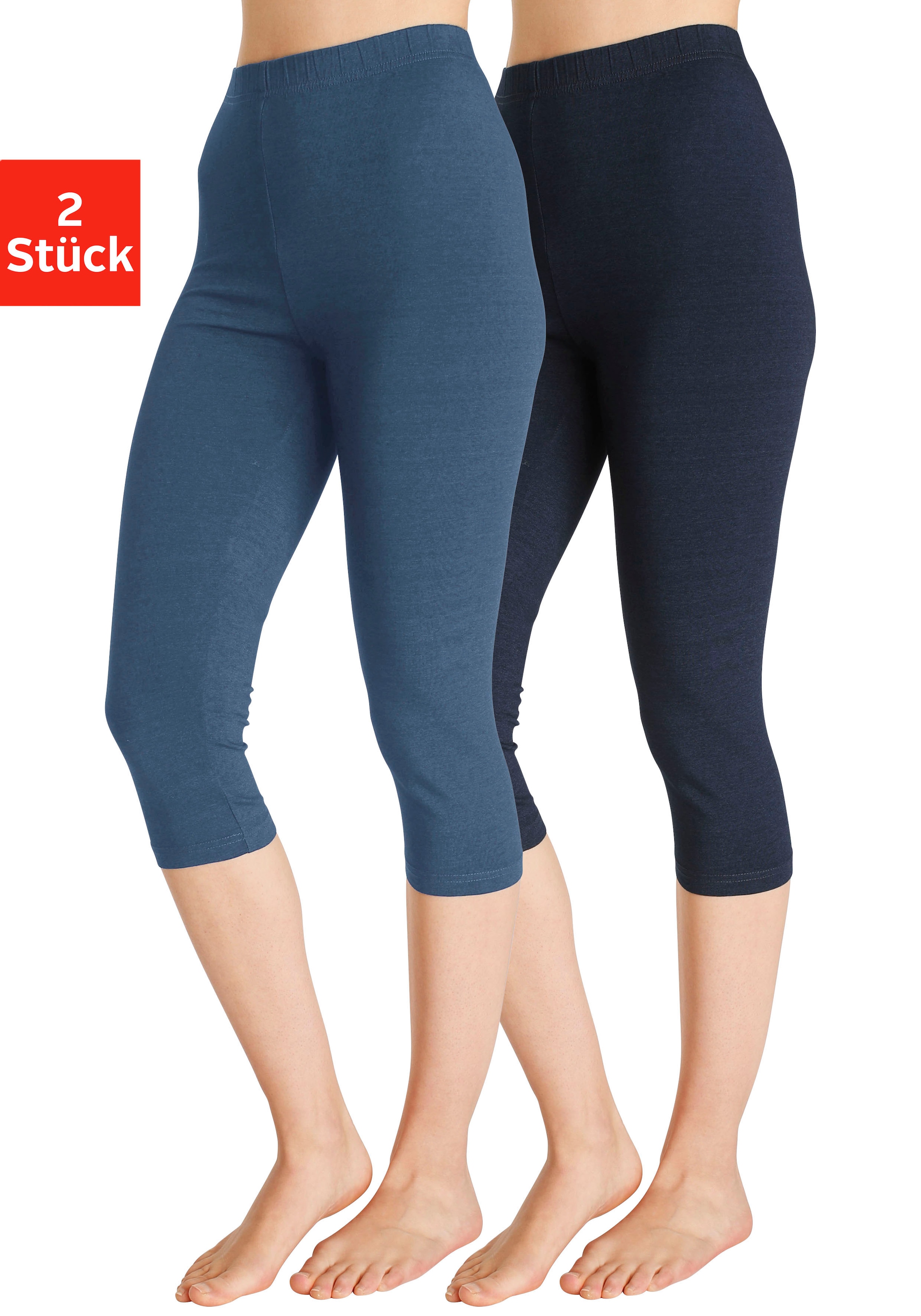 Vivance active Caprileggings, (2er-Pack), mit Gummibund, Loungewear