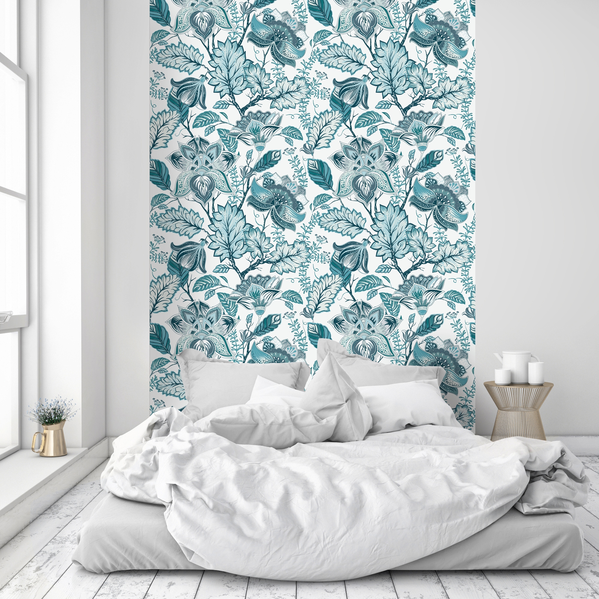 queence Vinyltapete »Orlanda« Motiv | bedruckt | botanisch | geblümt | gemustert | natürlich glatt 90x250cm, selbstklebend, kinderleichte Anbringung, , Sticker