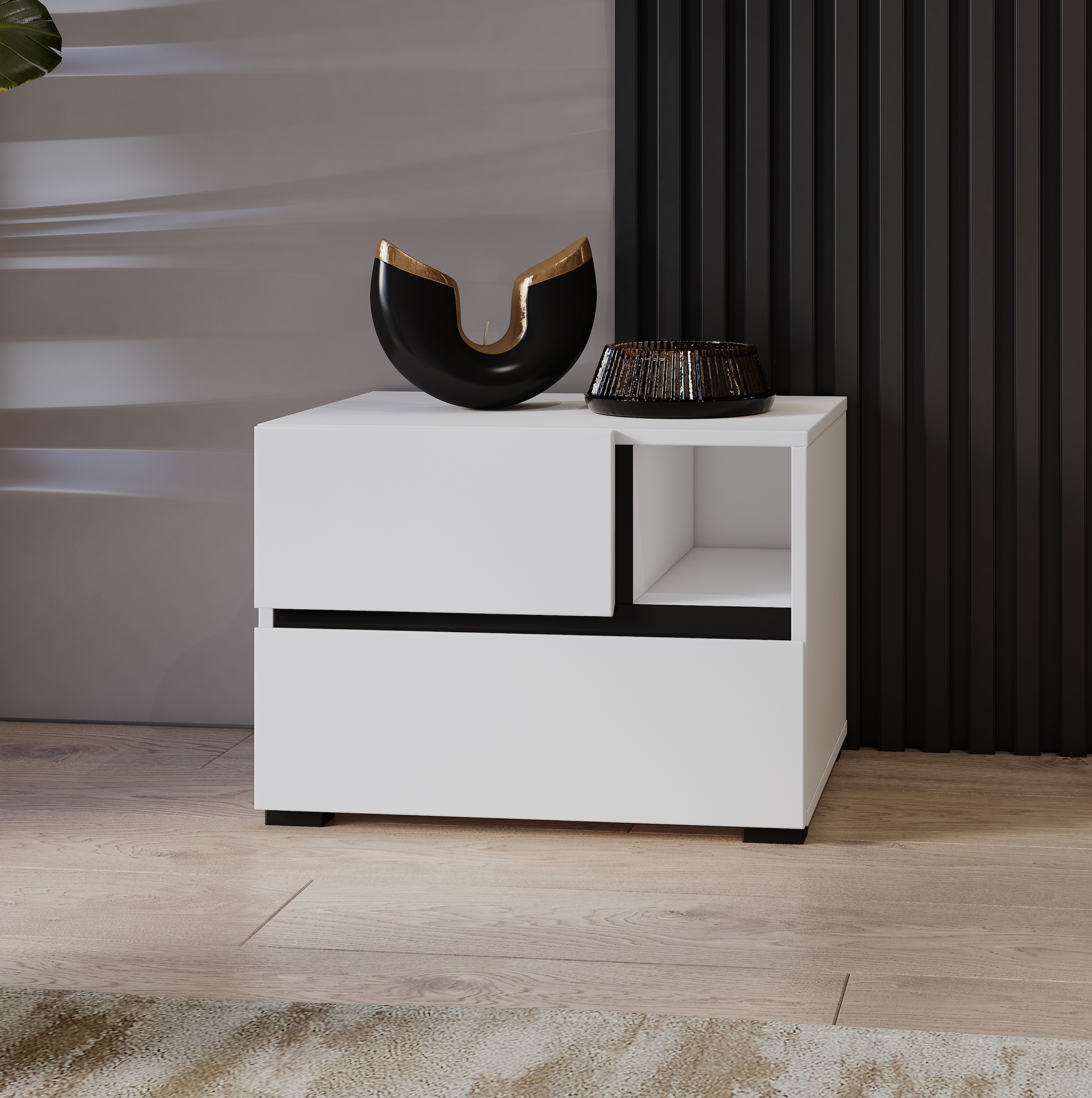 Home affaire Nachtkommode "Cross, moderner griffloser Nachtschrank", Nachtt günstig online kaufen