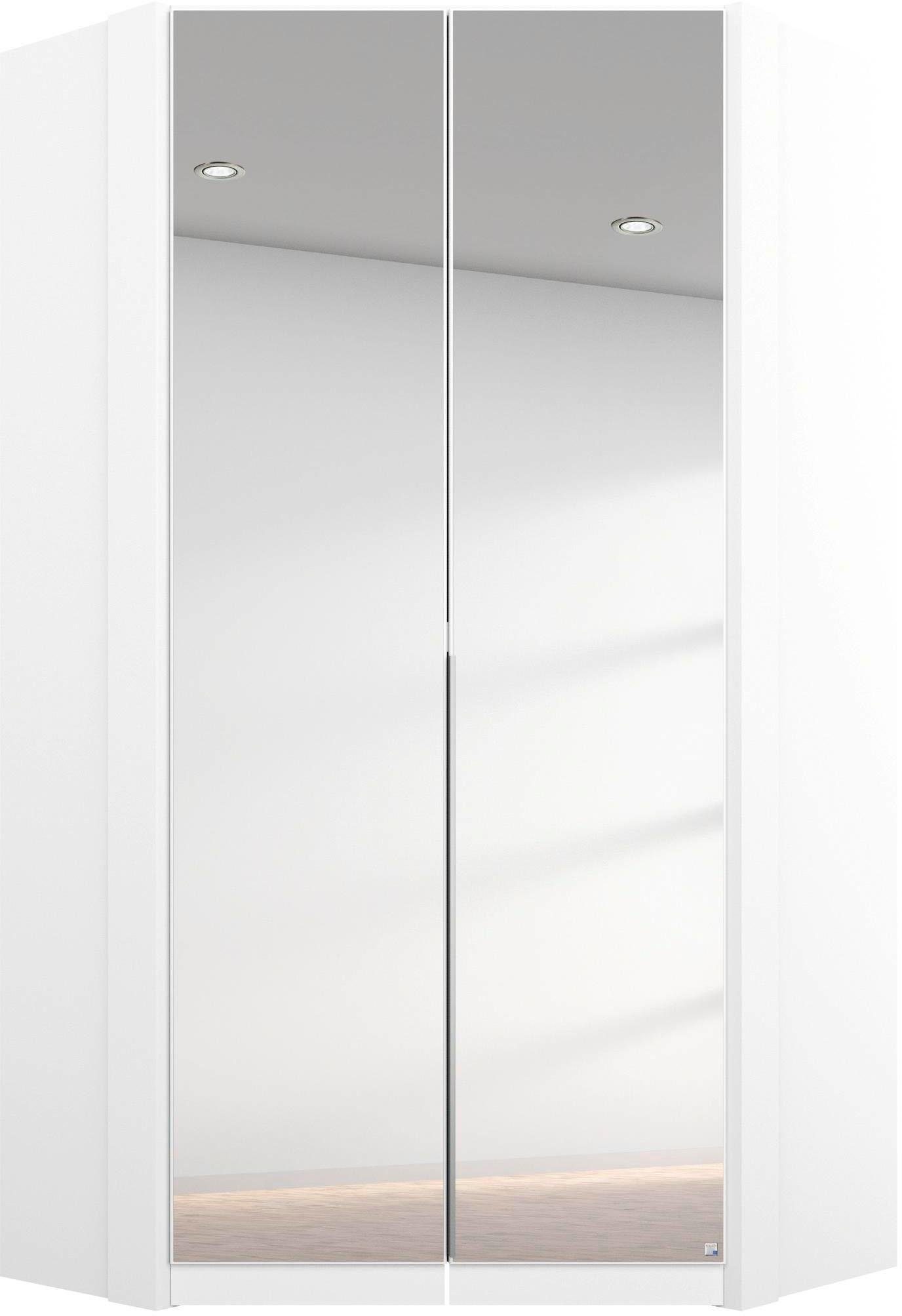 rauch Eckkleiderschrank "Kleiderschrank Eckschrank Schrank Garderobe Ankleide MEMPHIS" Schenkelmaß: 87x74 oder 119x106 cm, Höhe 210 cm, platzsparend, viel Stauraum, voll aufgelegter Spiegel MADE IN GERMANY