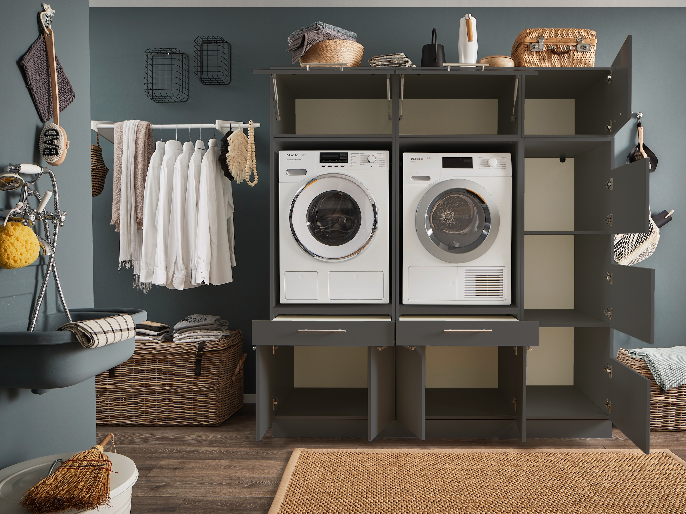 Laundreezy Mehrzweckschrank-Set »LAUNDREEZY LDSK11«, Breite 185 cm