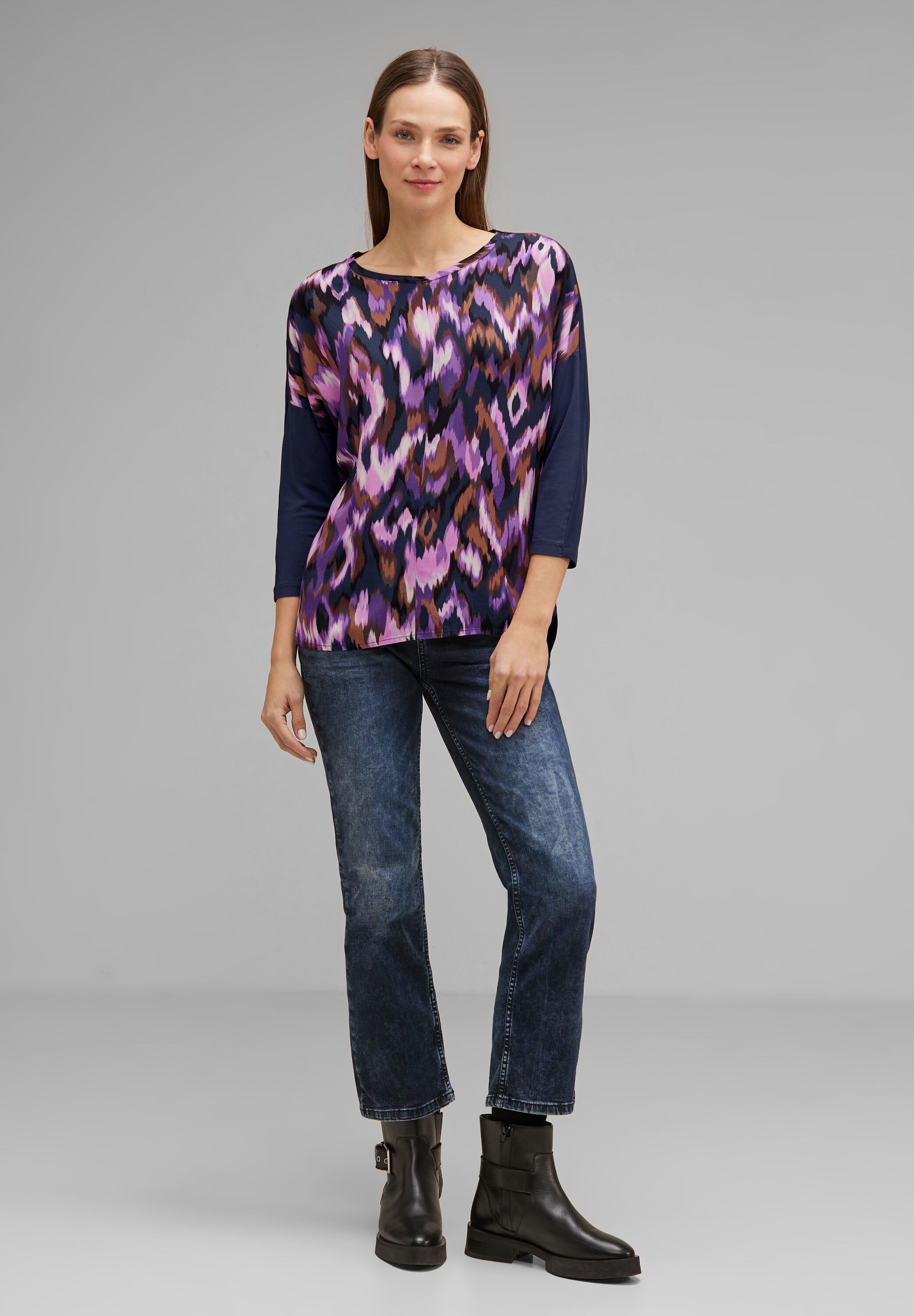 STREET ONE 3/4-Arm-Shirt im Multicolour Look