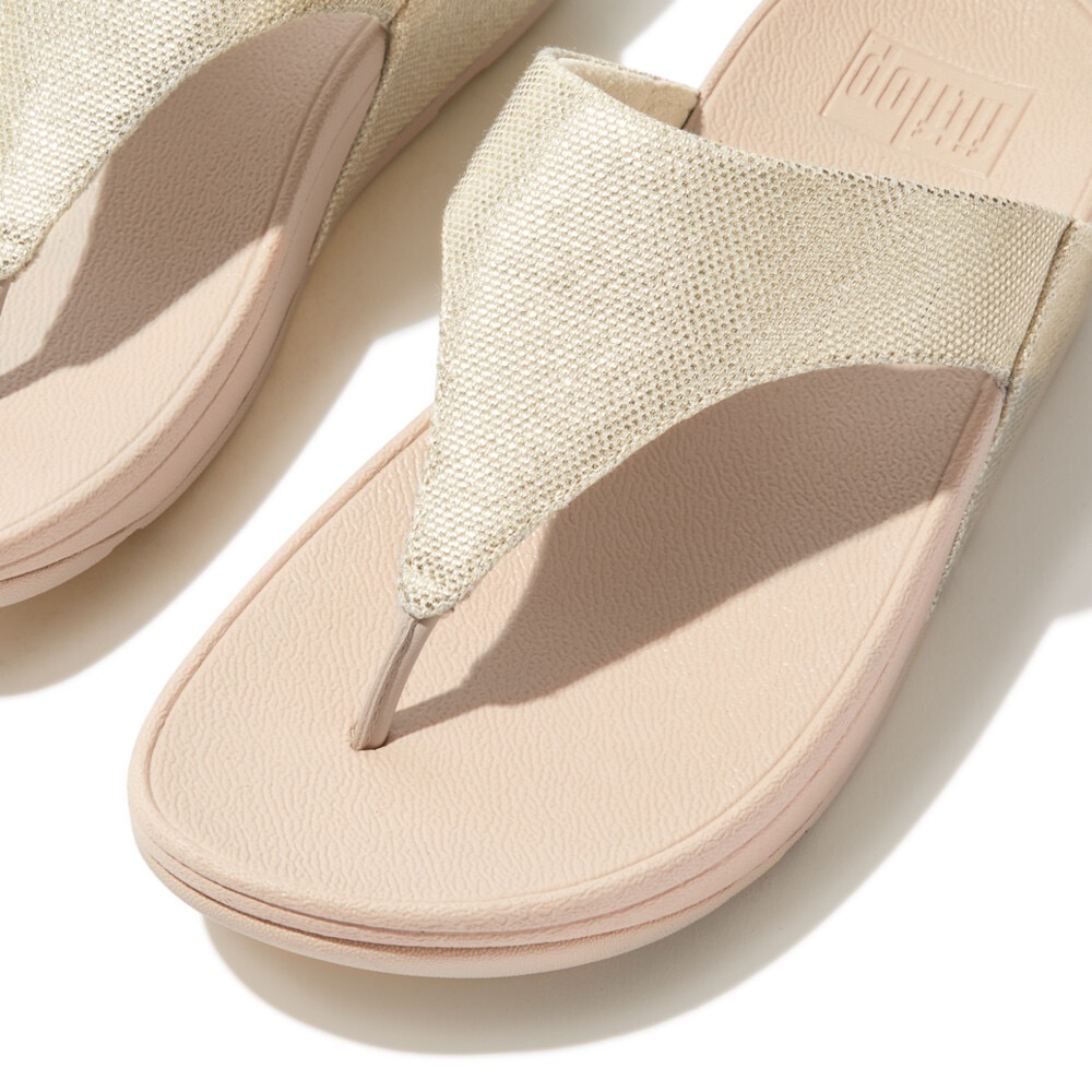 Fitflop Zehentrenner »LULU GLITZ«, Keilabsatz, Sommerschuh, Microwobbleboard - komfortables Fußbett