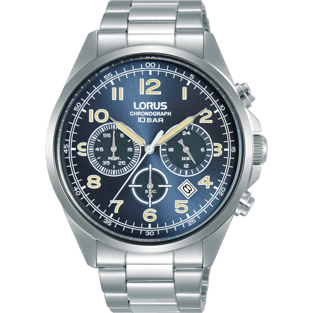 LORUS Chronograph »RT305KX9«, Armbanduhr, Quarzuhr, Herrenuhr, Stoppfunktion, Datum