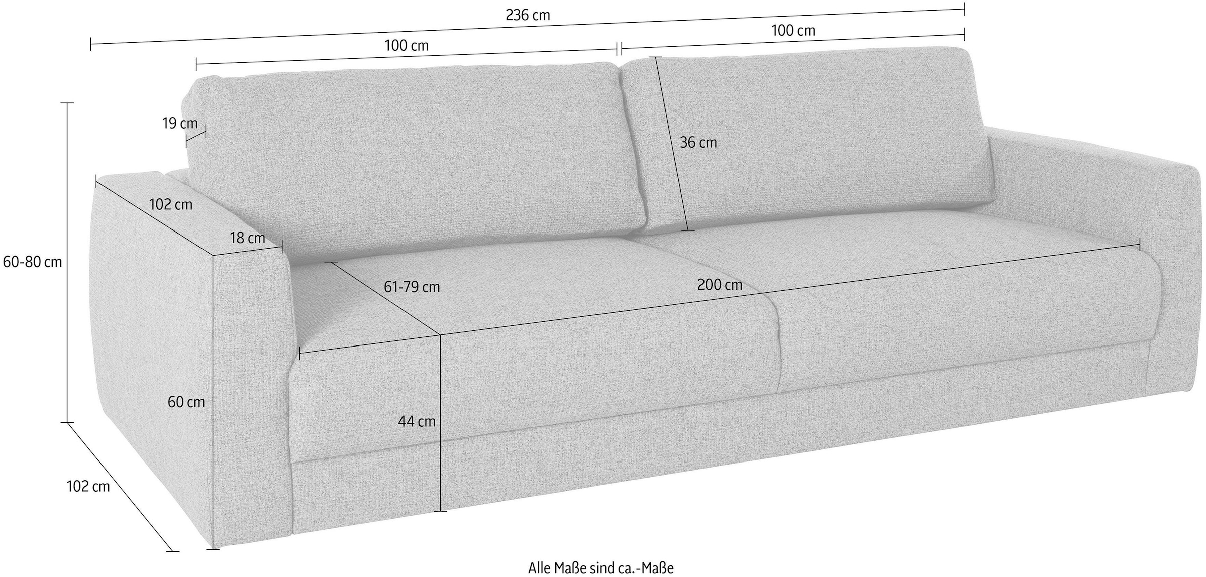 andas 2,5-Sitzer »Hobro«, in 3 Bezugsqualitäten in vielen Farben, Design by Morten Georgsen