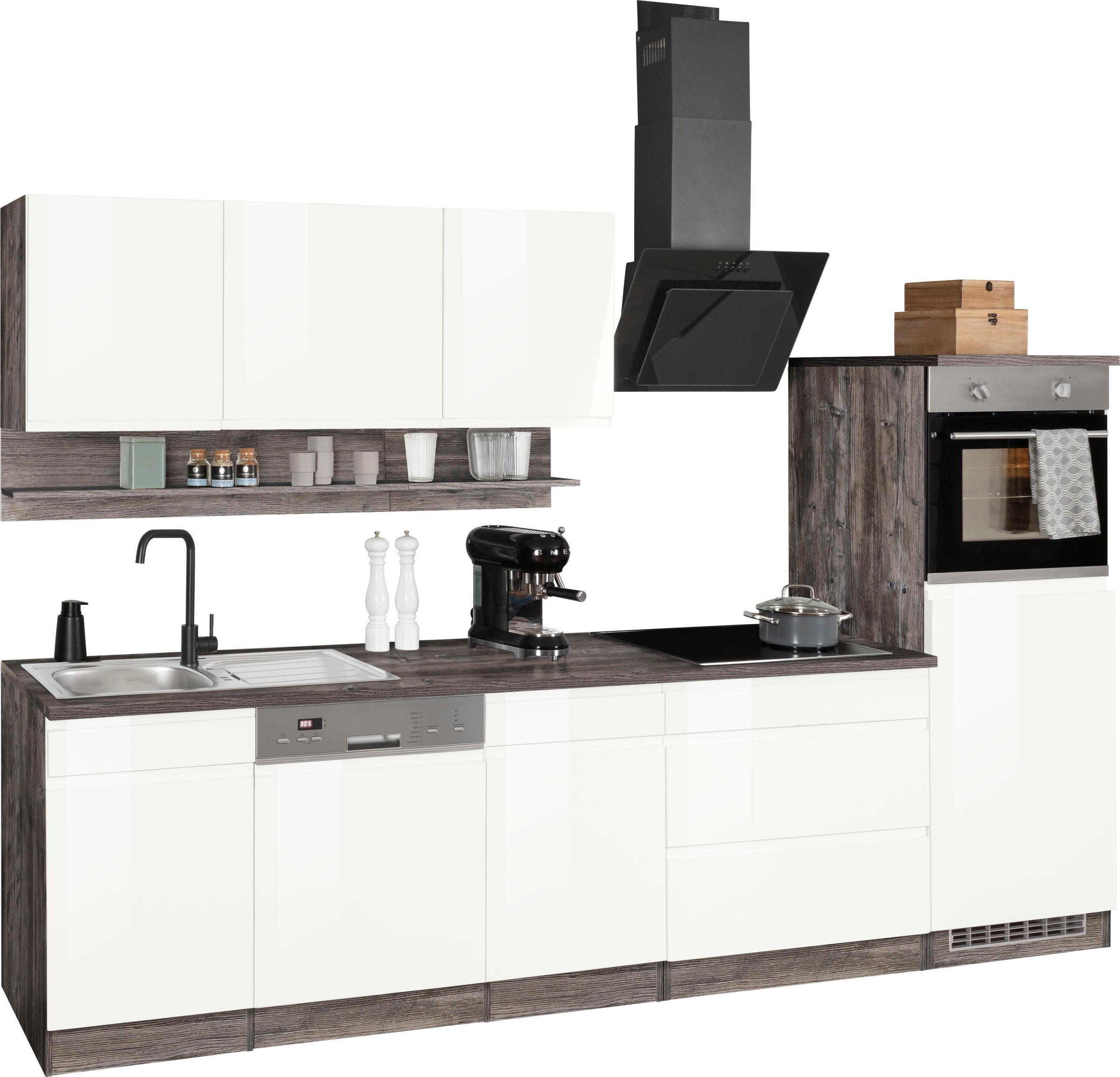 HELD MÖBEL Küchenzeile "Virginia", Breite 300 cm, wahlweise mit Induktion günstig online kaufen