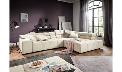 Ecksofa »Ancona incl. Kopfteilverstellung, Zierkissen B/T/H: 319/210/70 cm«