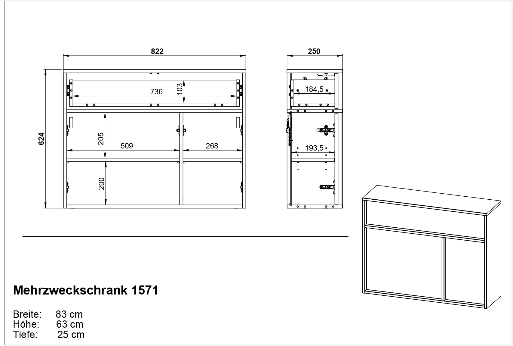 GERMANIA Garderoben-Set »GW-Ameca 2.0«, (2 St.), Garderoben-Set:Mehrzweckschrank und Spiegel