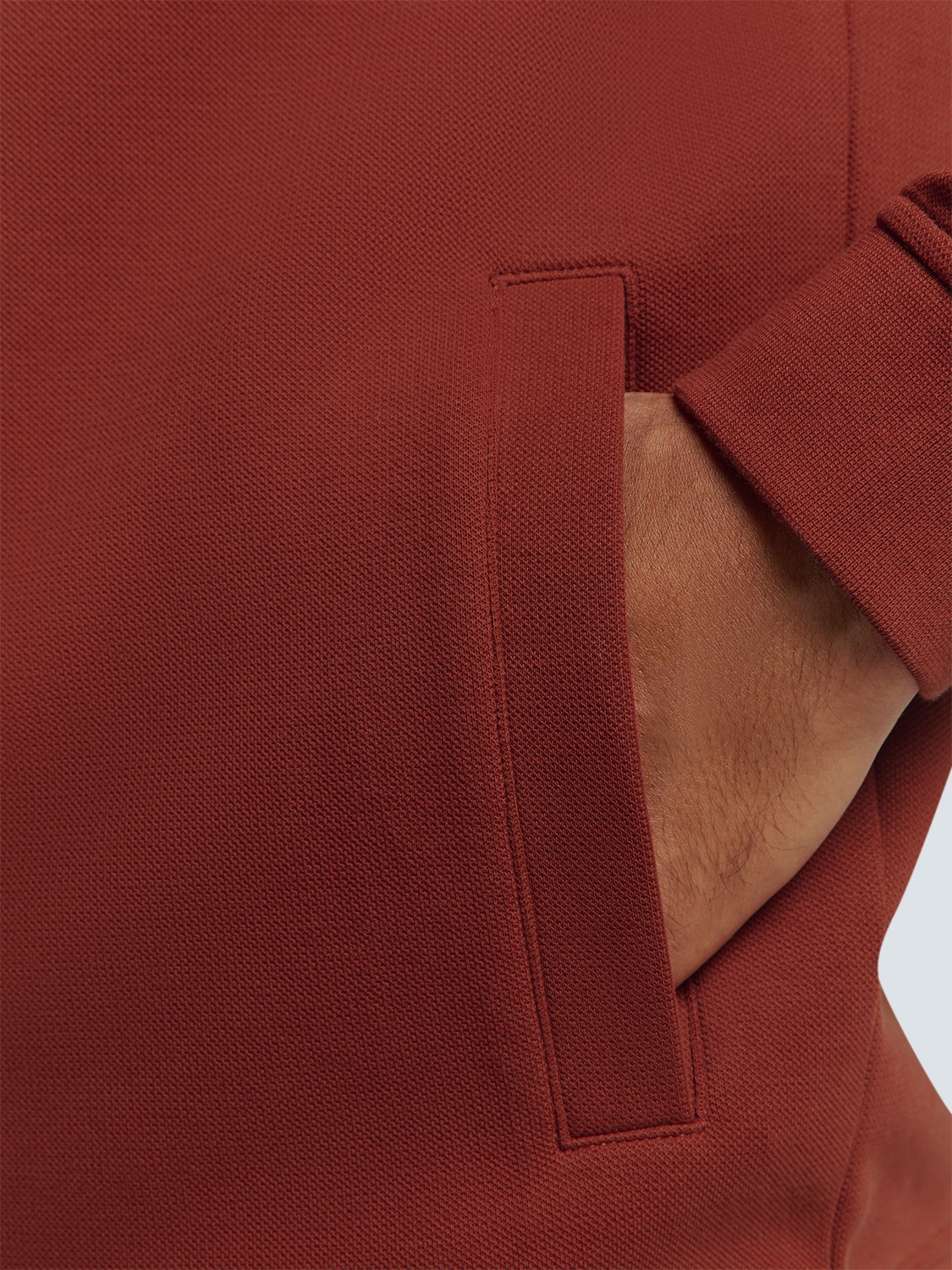 NO EXCESS Sweater »No Excess Stylische Weste mit Bomberkragen und Piqué-Material«