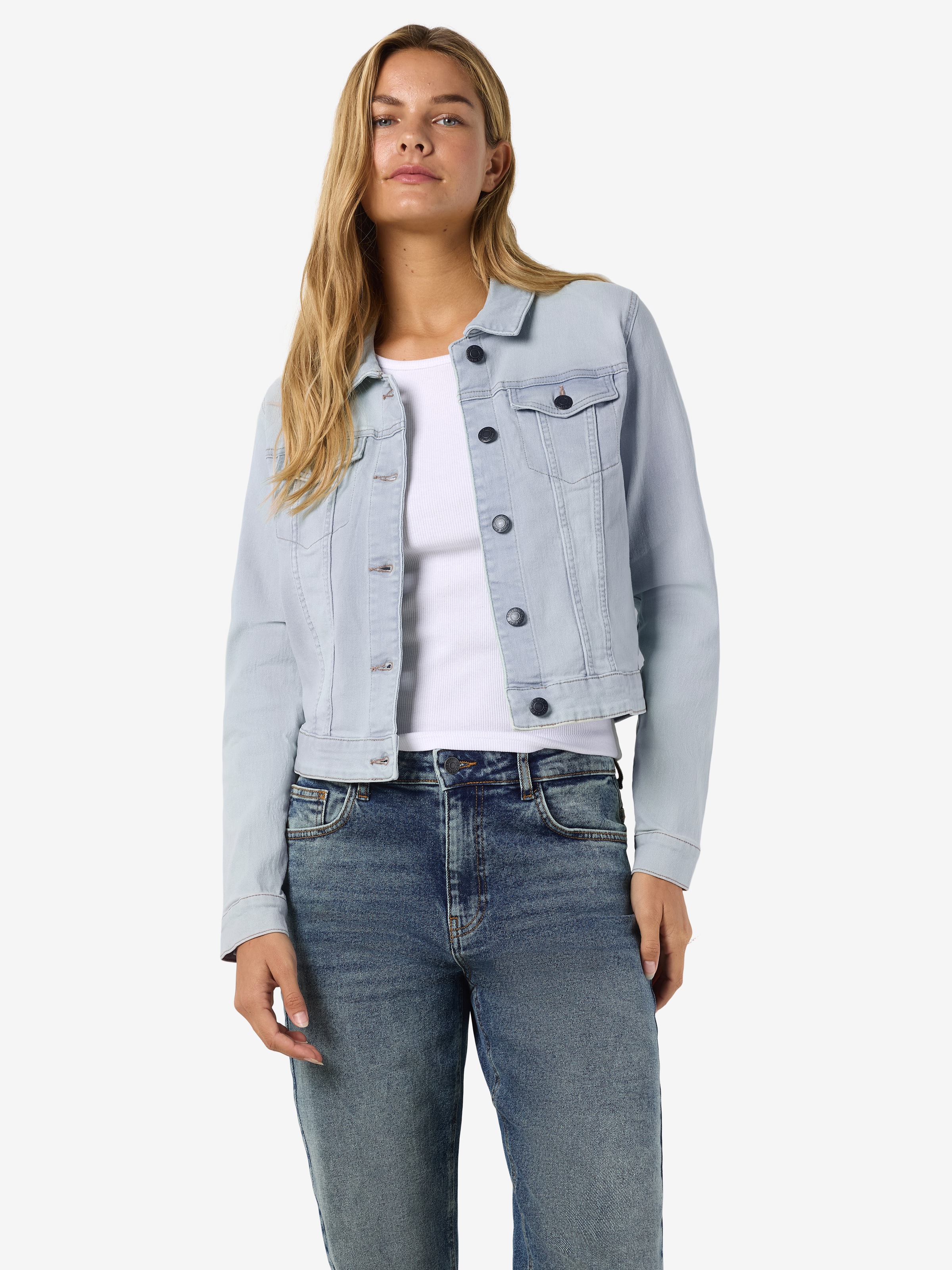 Noisy may Jeansjacke »NMDEBRA L/S DENIM JACKET LB NOOS« ohne Kapuze