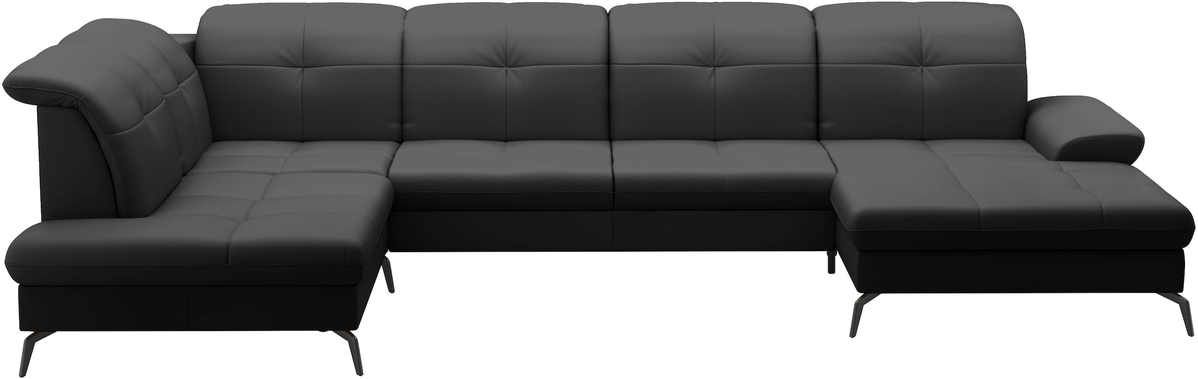 sit&more Wohnlandschaft »Amica, U-Form, inkl. Sitztiefenverstellung und Armteilverstellung«, wahlweise mit Kopfteilverstellung, Bettfunktion und Bettkasten
