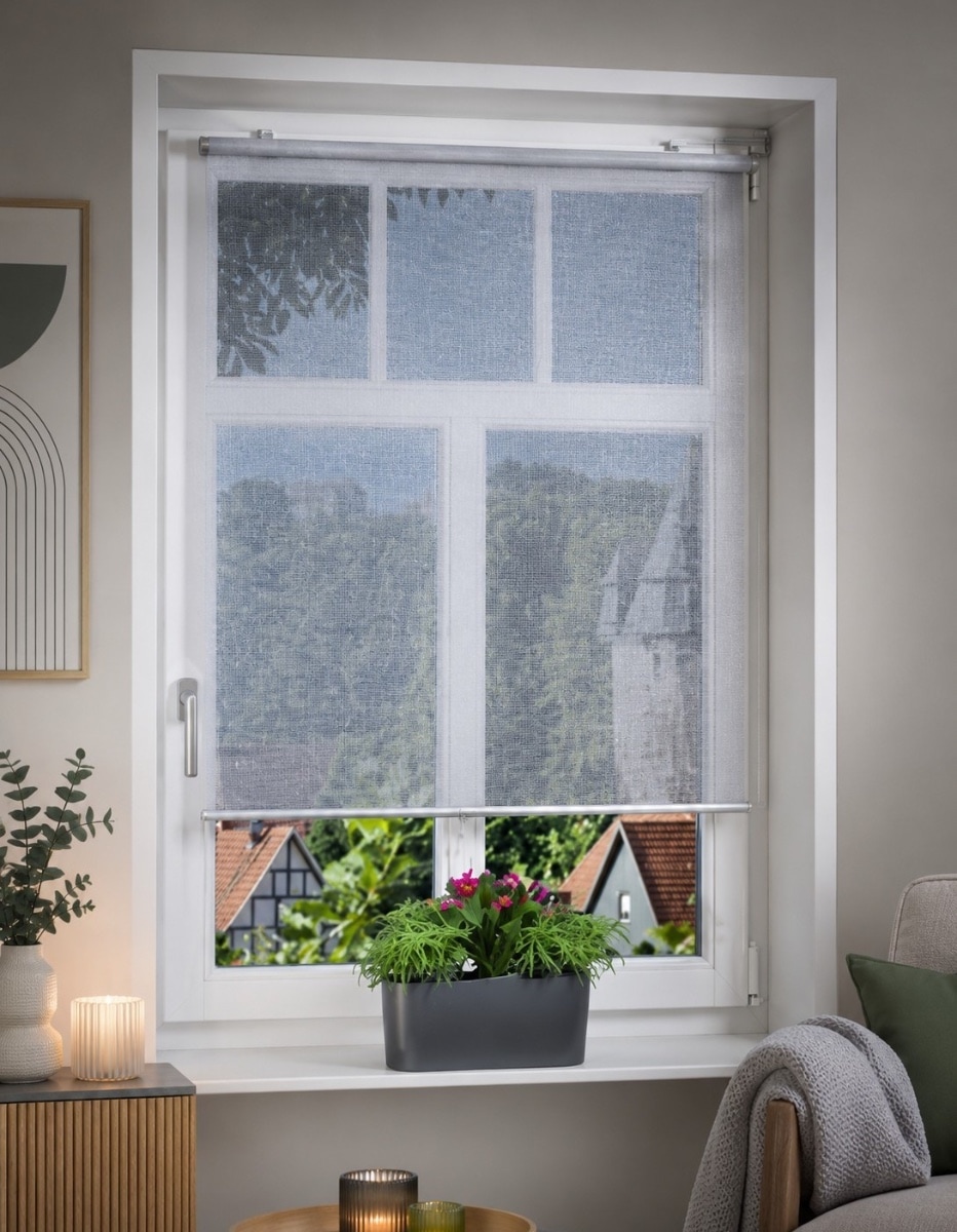 Springrollo K-HOME, B:125cm H:150cm, weiß, Polyester, Rollos