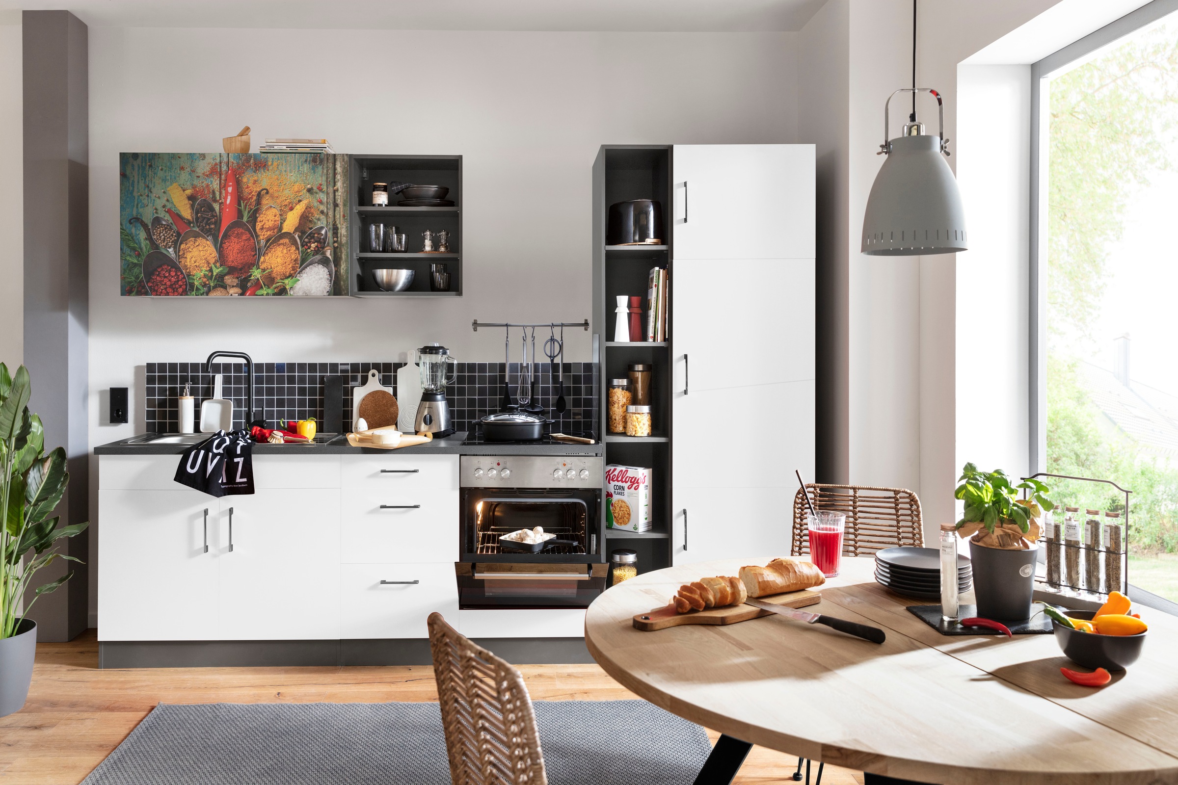 KOCHSTATION Küchenzeile »KS-Paris«, ohne E-Geräte, Breite 300 cm