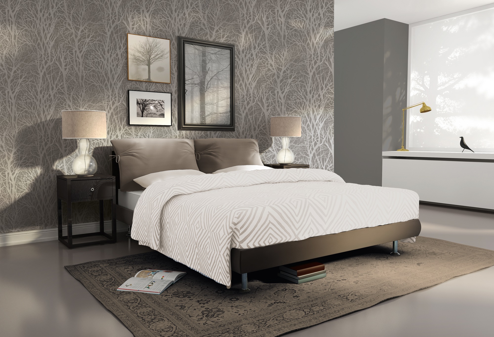 A.S. Création Vliestapete »Attractive 2 Waldtapete«, leicht glänzend-gemustert-abstrakt, Waldtapete Äste Baumtapete strukturiert Tapeten modern Design Optik