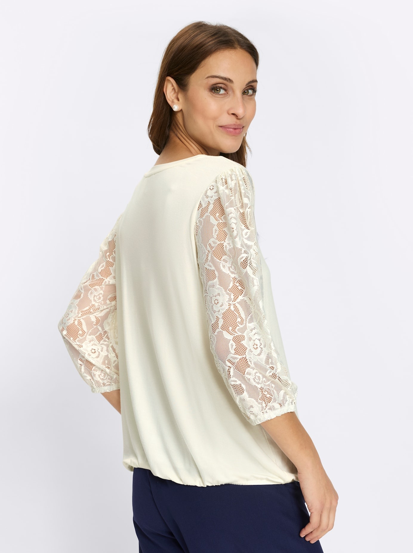 Lady 3/4-Arm-Shirt "Spitzen-Shirt", 1 tlg. günstig online kaufen