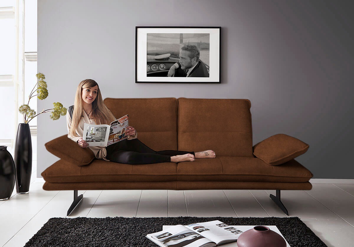 W.SCHILLIG 2-Sitzer "broadway, Designsofa mit tollem Sitzkomfort, Breite 216cm" Sitztiefenverstellung, Kopfteil- & Seitenteilverstellung, Breite 216cm