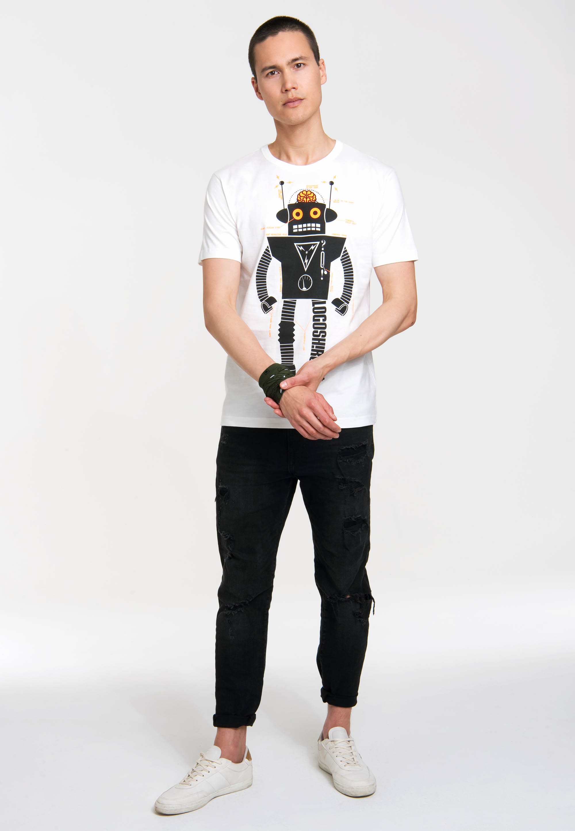 LOGOSHIRT T-Shirt »Roboter Logoshirt Logo«, mit Roboter-Print