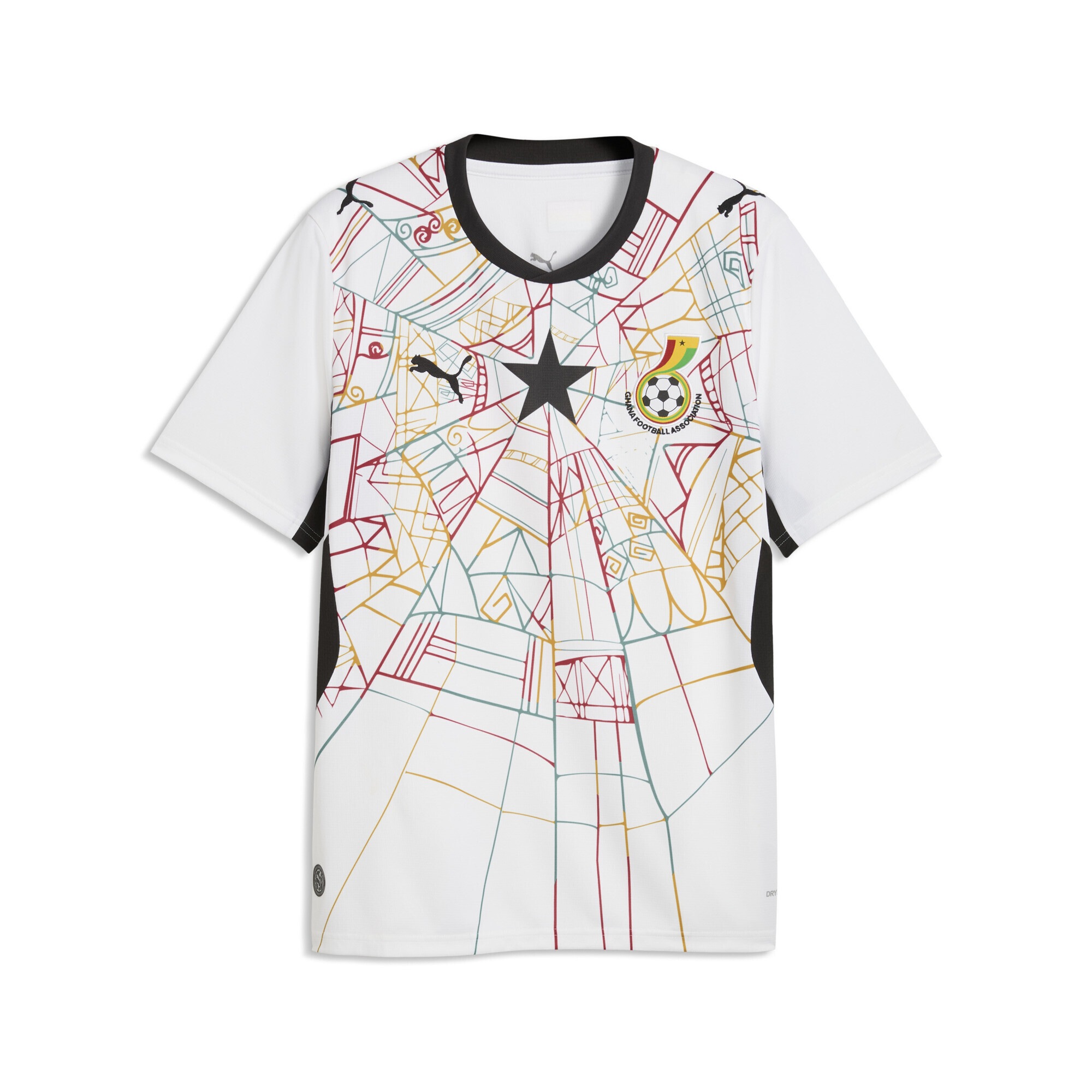 Trainingsshirt PUMA "Ghana 2026 Heimtrikot Herren", Damen, Gr. 3XL, weiß schwarz, Obermaterial: 100% Polyester; Rippe: 100% Polyester; Einsatz: 100% Polyester, bedruckt, regular fit, Rundhals, Shirts
