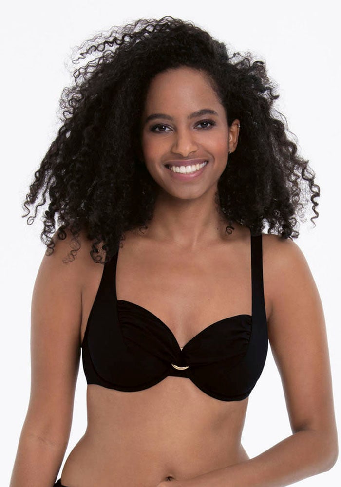 Rosa Faia Bügel-Bandeau-Bikini-Top "Hermine" mit Bügel, Trägerbreite gestaffelt, Rückenfutter, verstellbare Träger