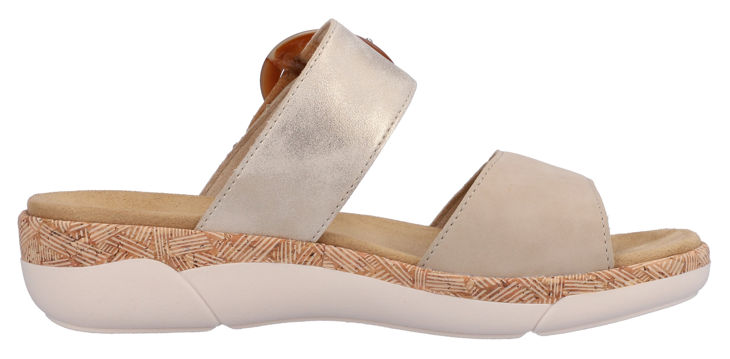 Remonte Pantolette, Keilabsatz, Sommerschuh, Schlupfschuh mit Wechselfußbett
