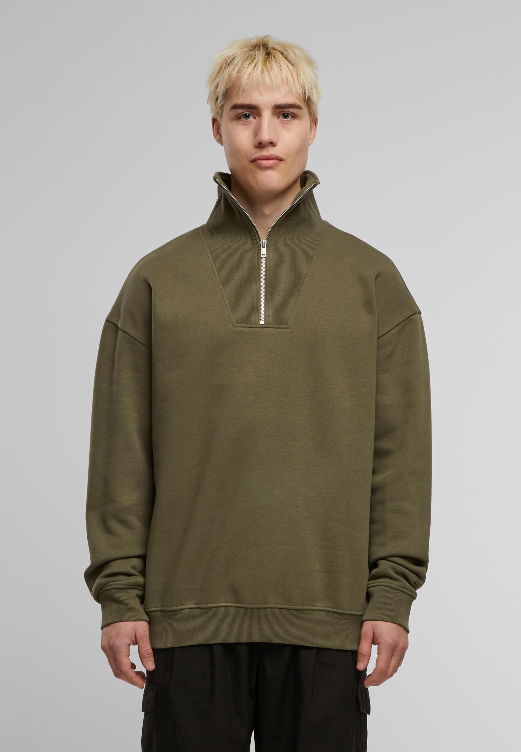 URBAN CLASSICS Sweater »Urban Classics Cut&Sew Troyer«, (1 tlg.)