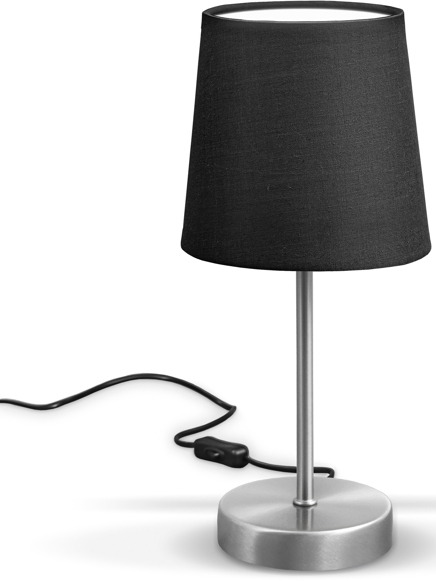 B.K.Licht Tischleuchte "BK TL1301 Tischlampe, Stofflampe Schwarz, E14-Fassu günstig online kaufen