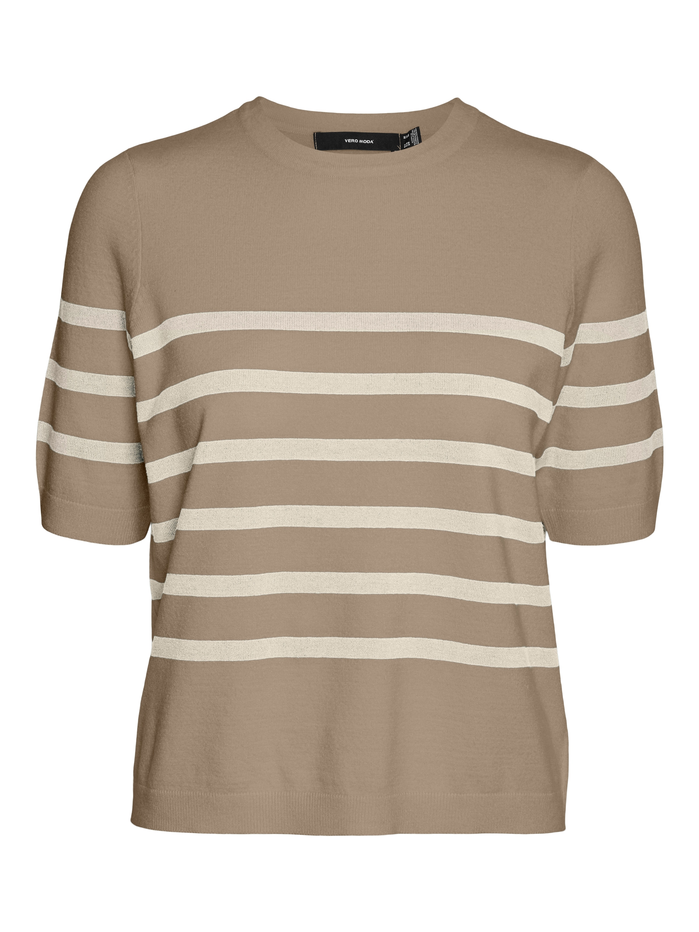 Vero Moda Kurzarmpullover »VMSABA PLAIN, Feinstrickpullover« Damenpullover, Rundhalsausschnitt, Kurzarm, Sommerpulli,,  im Regular Fit aus pflegeleichtem Materialmix mit Viskose