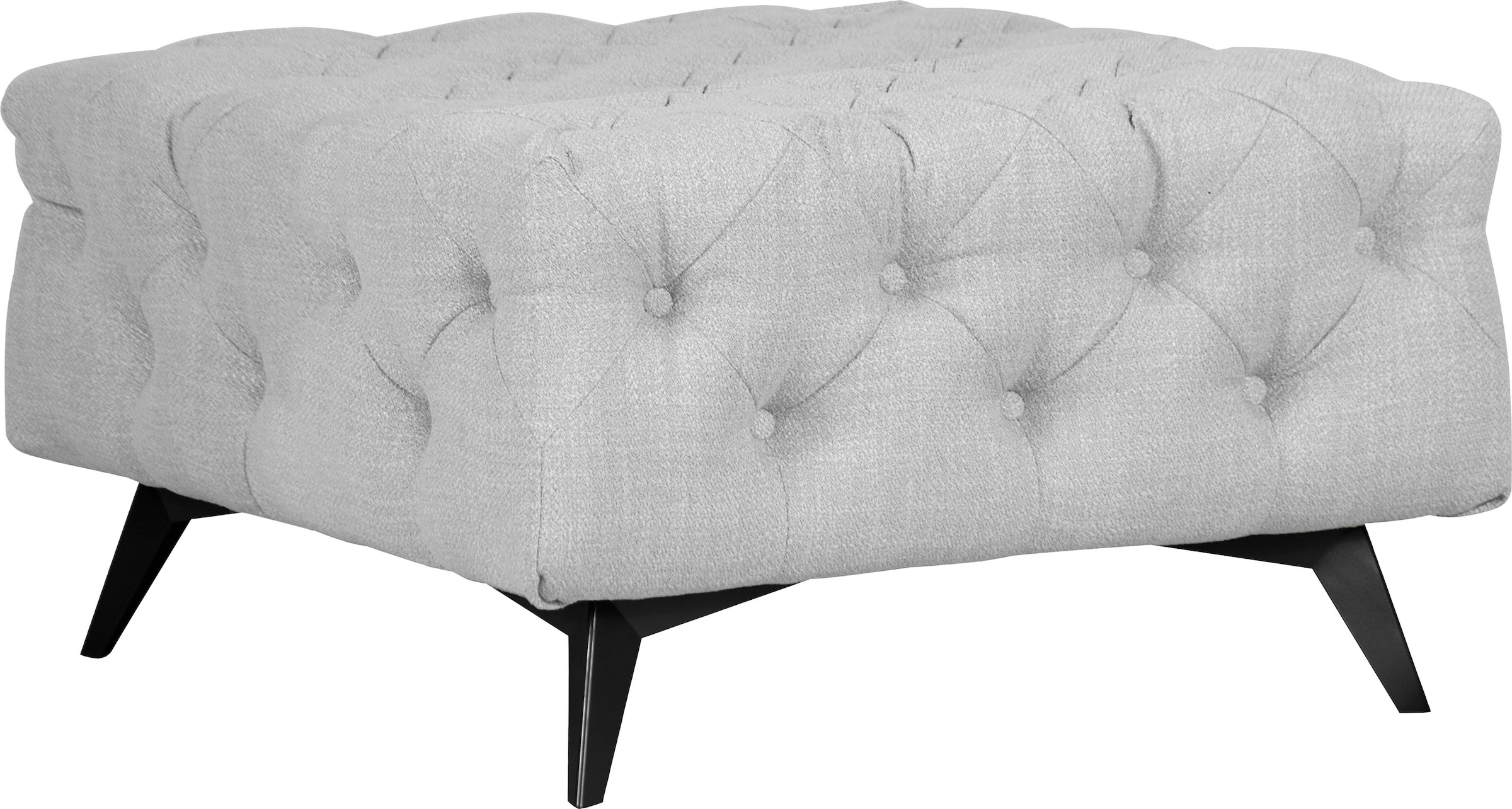 Leonique Polsterhocker "Glynis", aufwändige Knopfheftung, moderne Chesterfield Optik, Fußfarbe wählbar