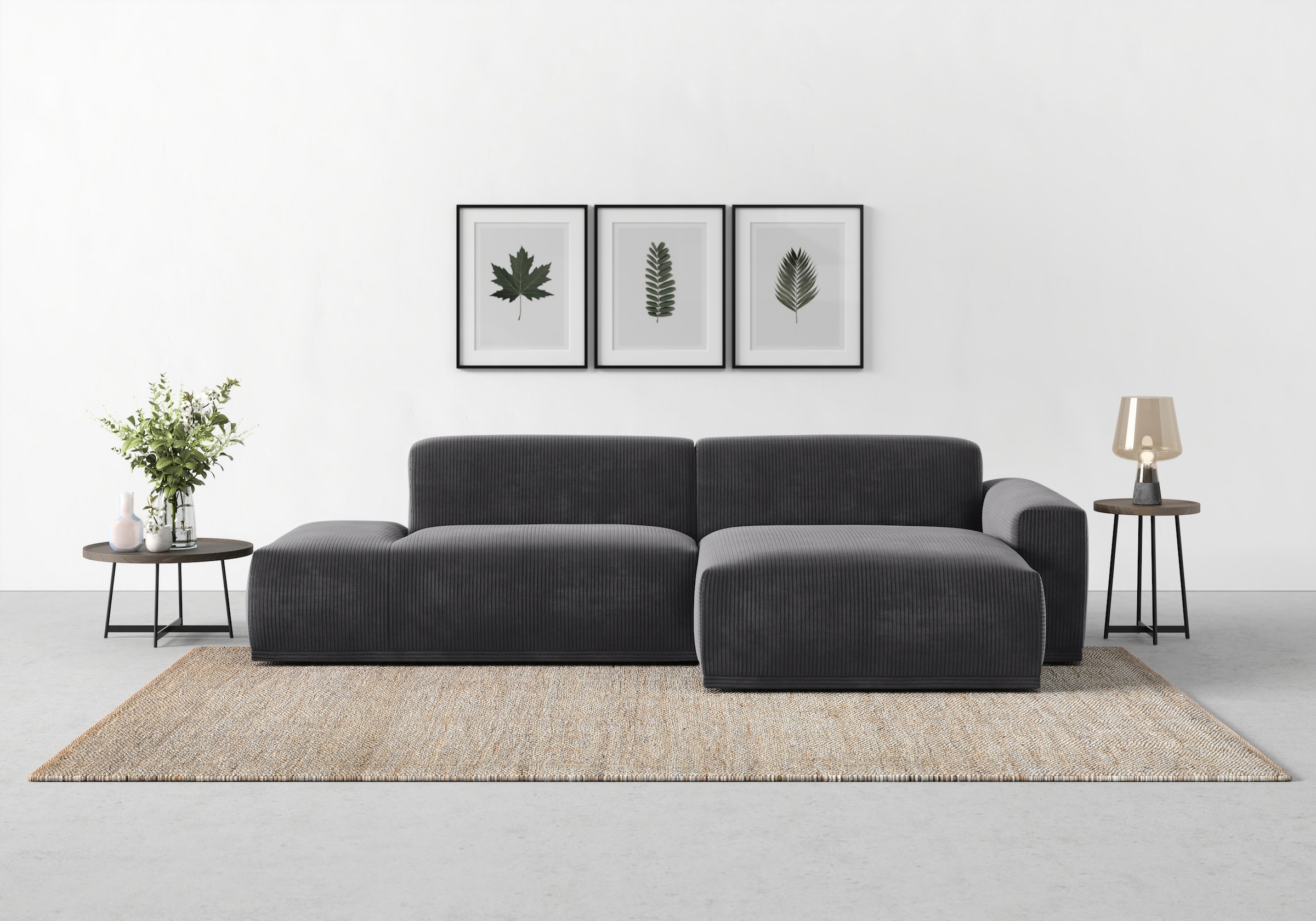 TRENDMANUFAKTUR Ecksofa "Braga, mit hochwertigem Kaltschaum, L-Form, Japandi-Design" modernes Sofa, Couch mit hohem Sitzkomfort, 275/72/160 cm (B/H/T)