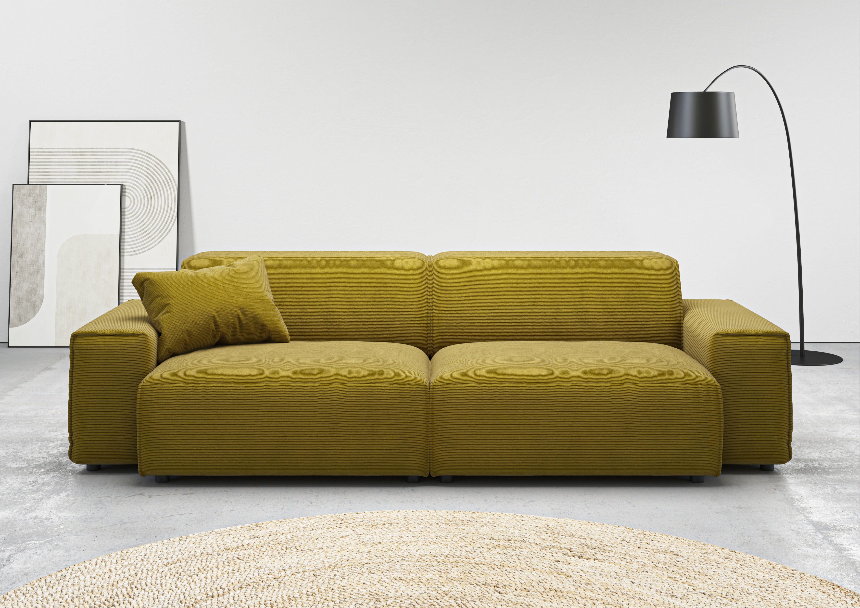 Home affaire Big-Sofa "Glimminge auch in Breitcord, Feincord + Easy care-Bezug," besondere Kedernähte Zierkissen