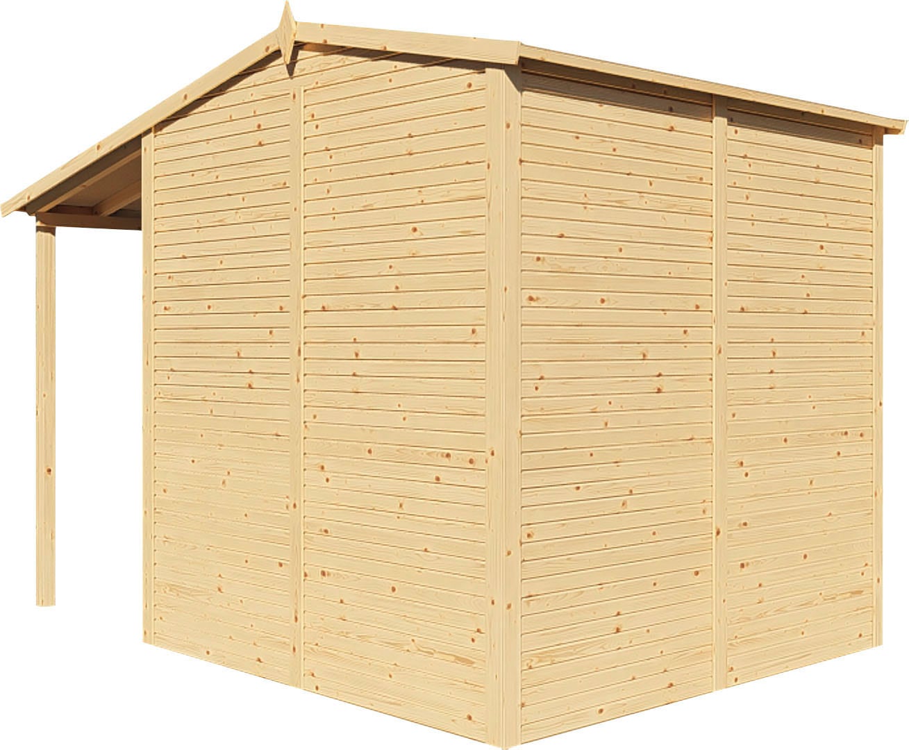 KONIFERA Gartenhaus »Alto 3 PLUS Fineline Satteldach«, mit Anbaudach