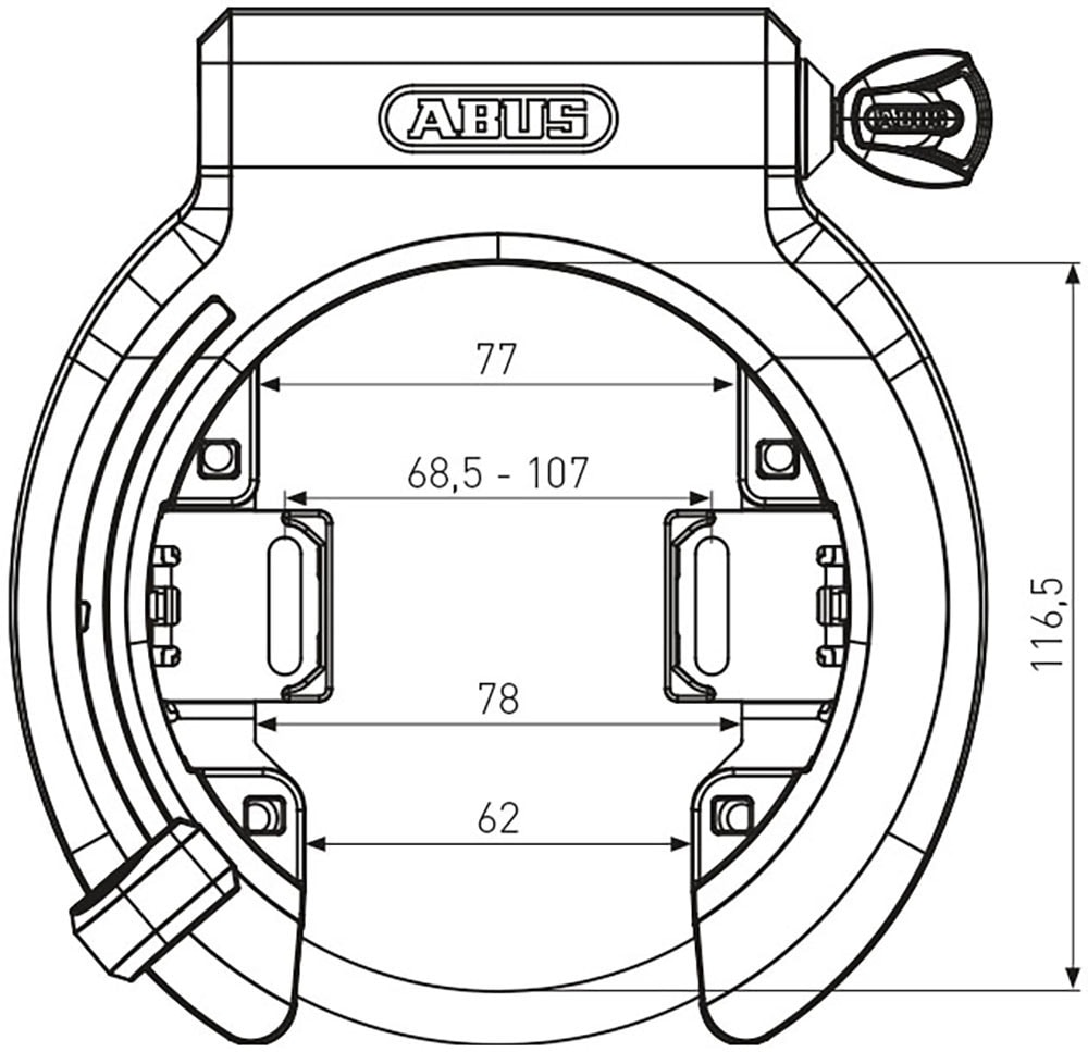 ABUS Rahmenschloss »6950M AM NR BK XPlus + 6KS + ST 5950«, (Set, 6950M AM NR BL Xplus Rahmenschloss inkl. Anschlusskette 6KS + ST 5950)