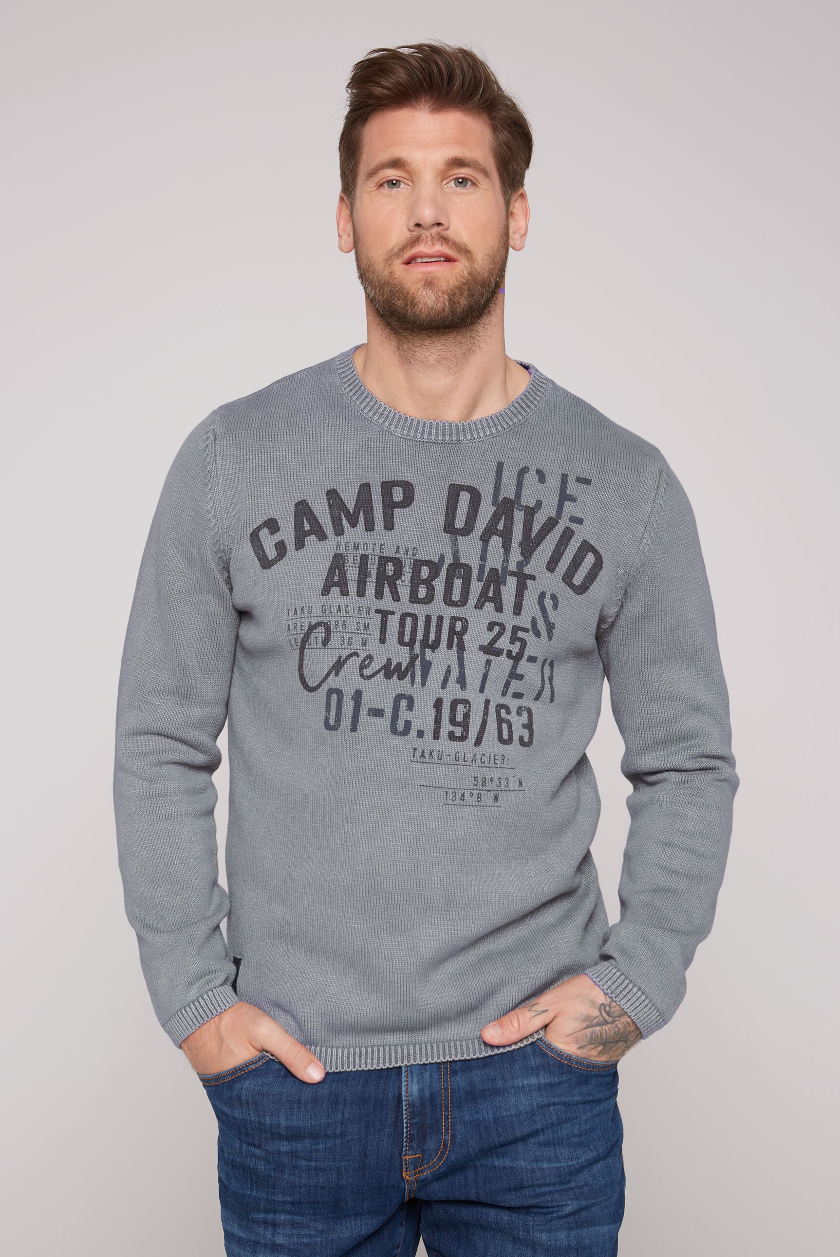 CAMP DAVID Rundhalspullover, aus Baumwolle günstig online kaufen