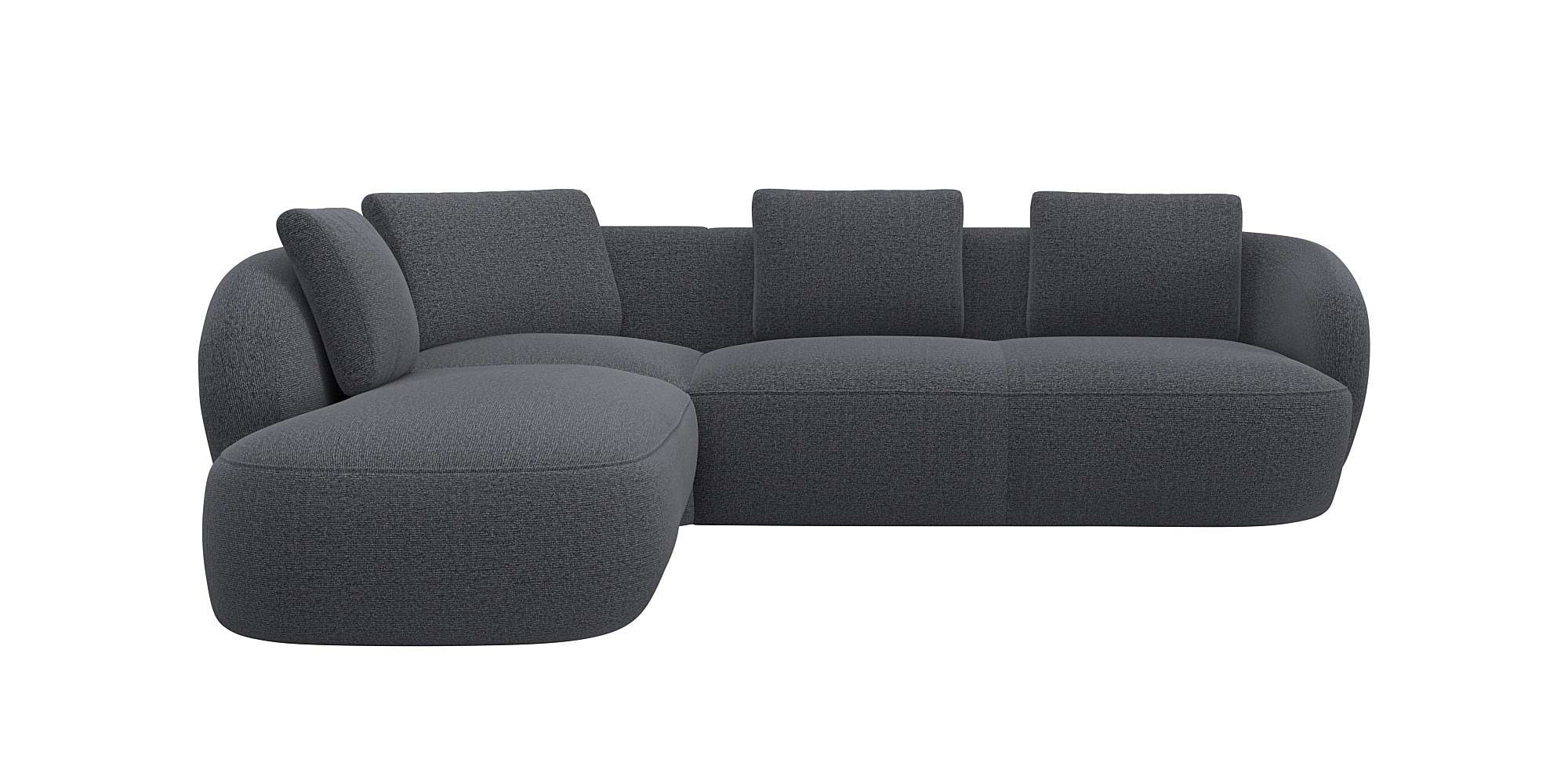 Ecksofa »Torino, rund, L-Form, Sofa-Ecke mit Ottomane«, Modernes, organisches...