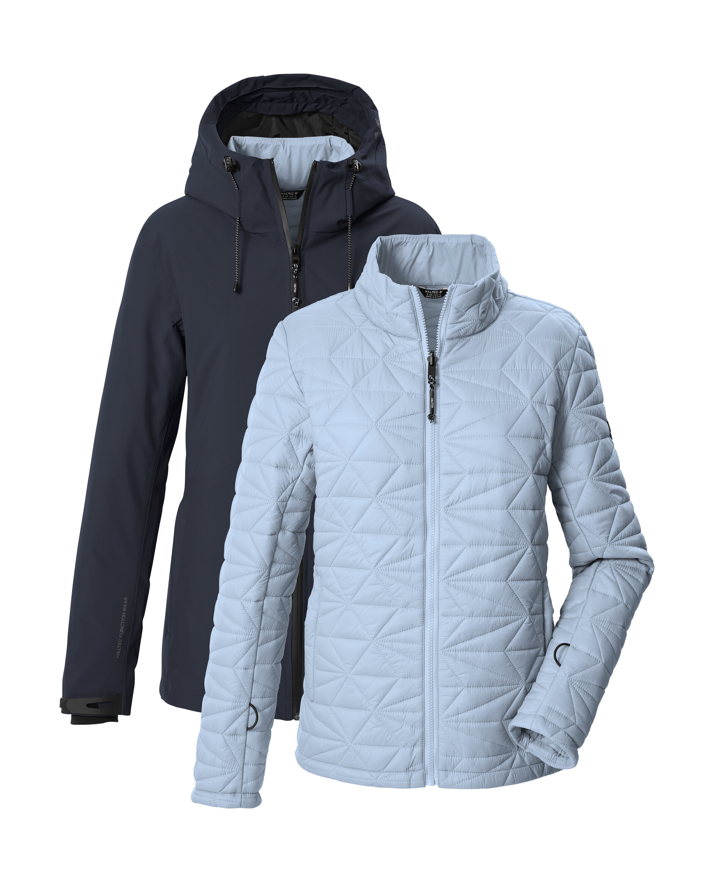 Killtec "KOW 20 WMN JCKT" 3 in 1 Damenjacke, wasserdicht, atmungsaktiv, abzipbare Steppjacke