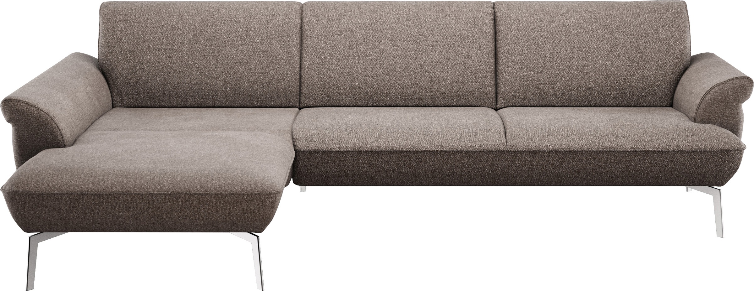 himolla Ecksofa »himolla 9900«, (mit Hocker), Recamiere rechts o. links, Füße Aluminium, mit Hocker