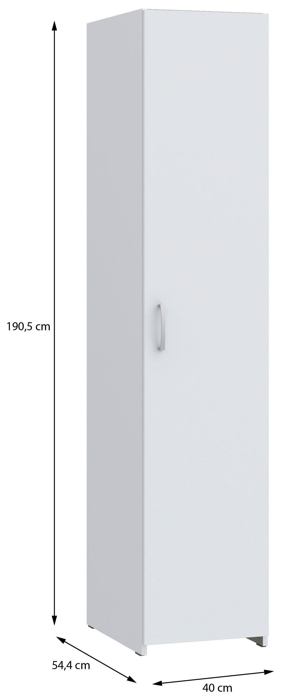 FORTE Kleiderschrank »FORTE ECONOBOX, Drehtürenschrank schmal 40 cm« B/H/T 40/190,5/54,4 cm , ideal für kleine Nischen